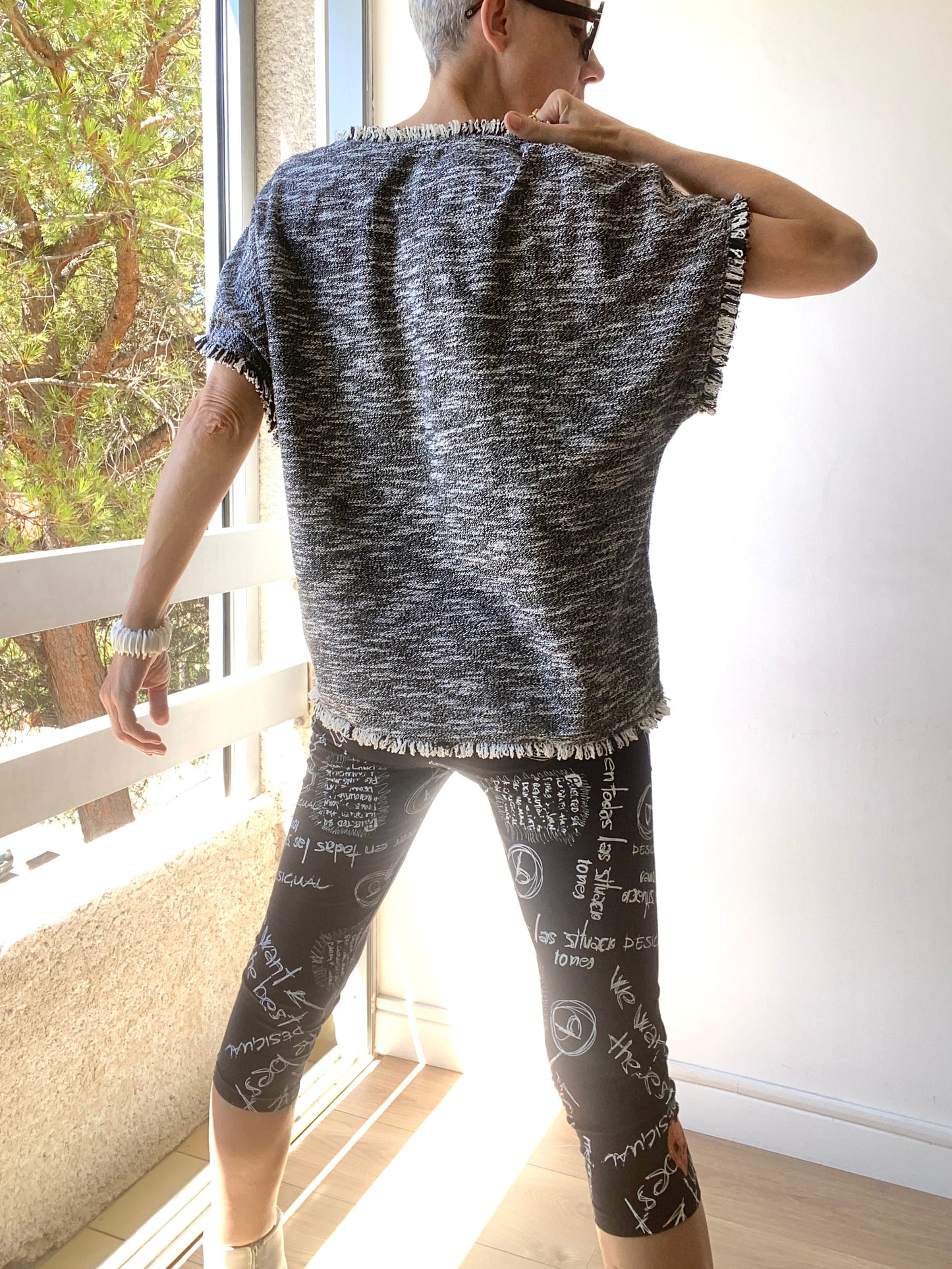 Charming Sweat en maille tissée avec franges