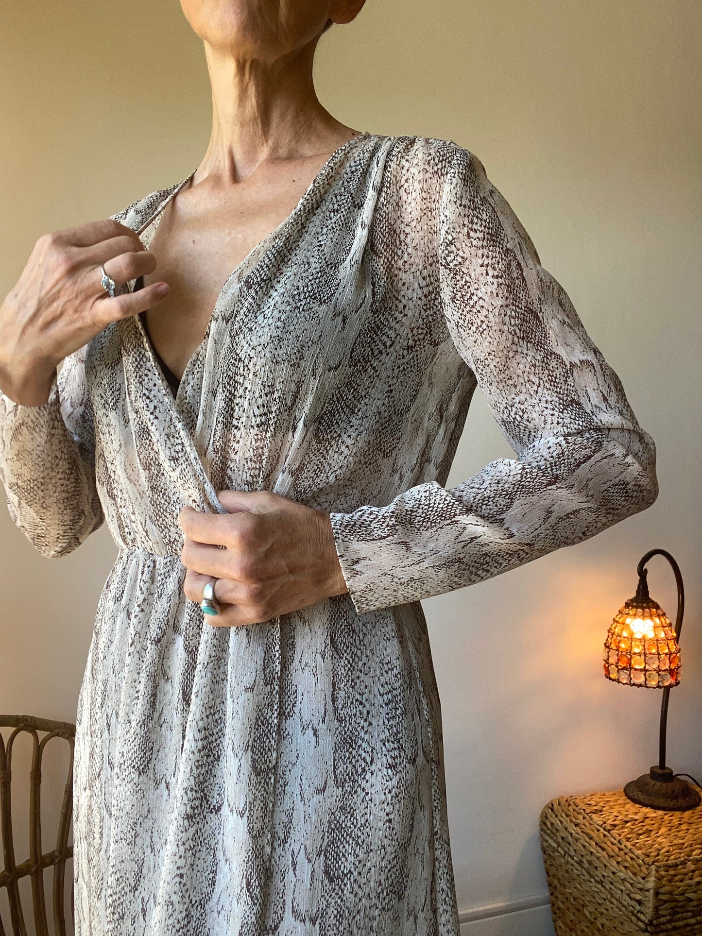 90s robe python 🐍 imprimé maxi longue portefeuille