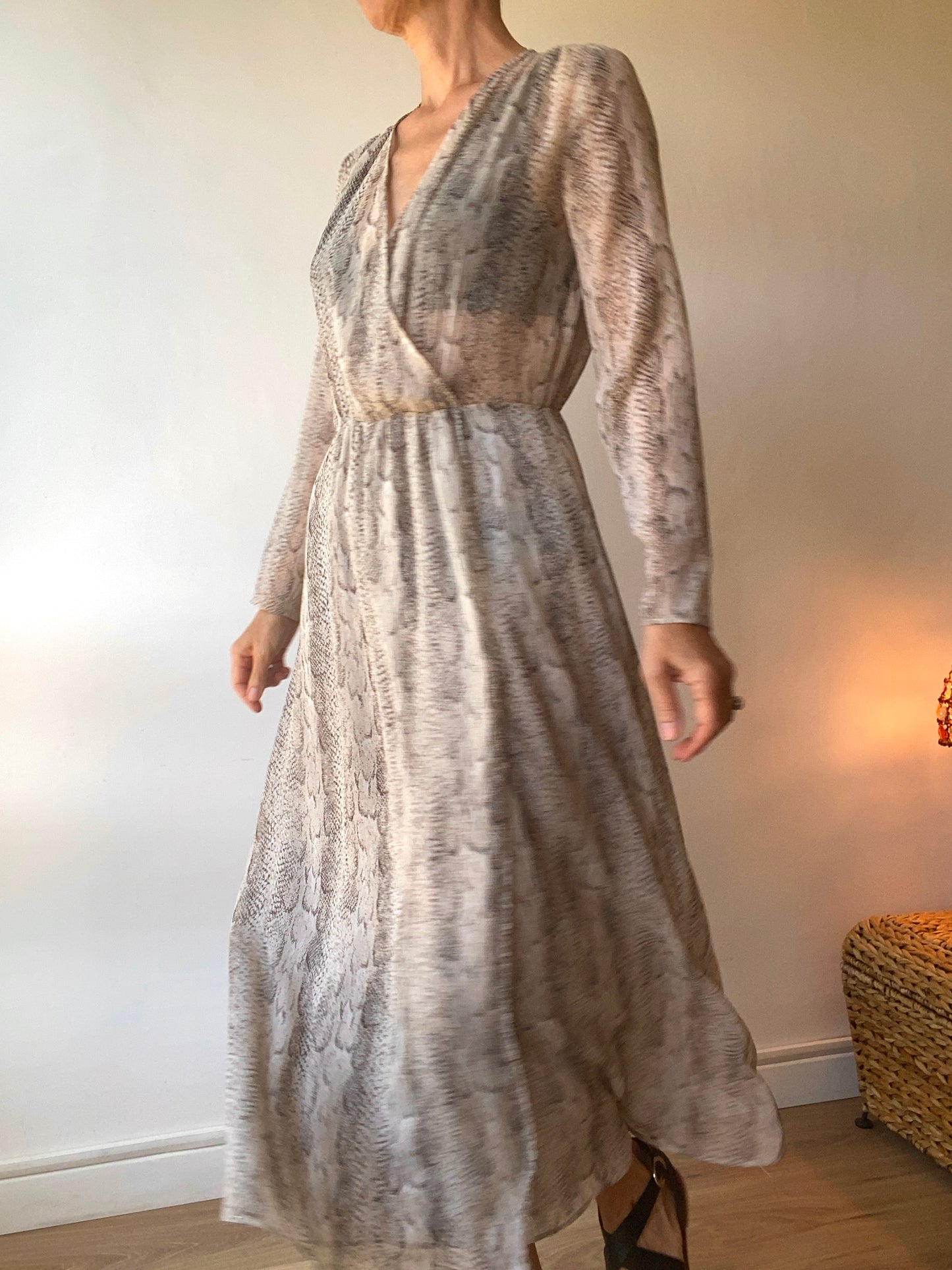 90s robe python 🐍 imprimé maxi longue portefeuille
