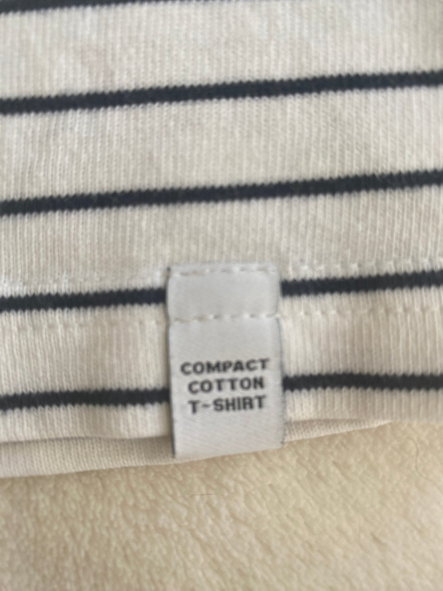 90s Marinière en coton compact noir et blanc femme homme unisexe