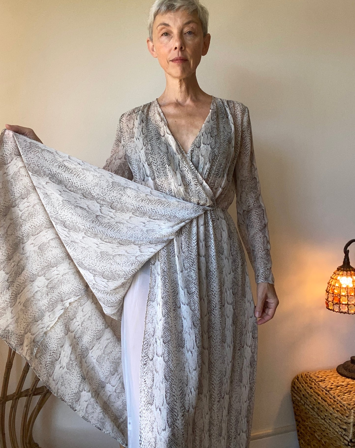 90s robe python 🐍 imprimé maxi longue portefeuille