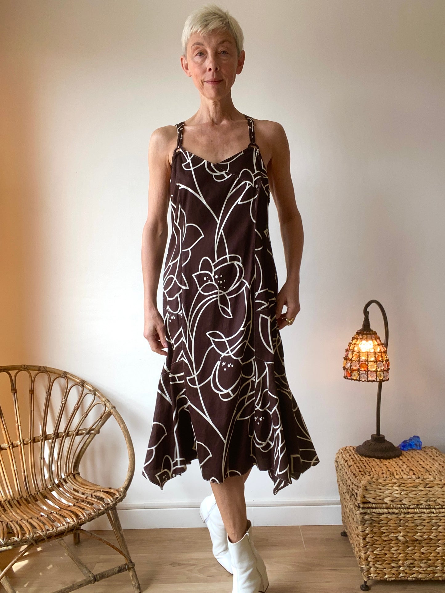 90 élégante robe en coton dos nu made in France