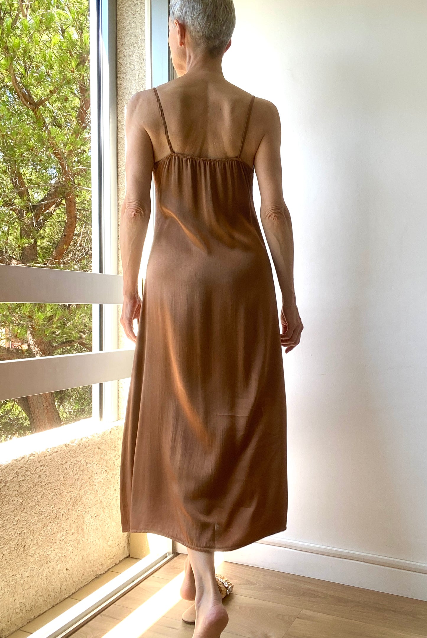 Made in Italie Sublime Robe nuisette en satin de viscose