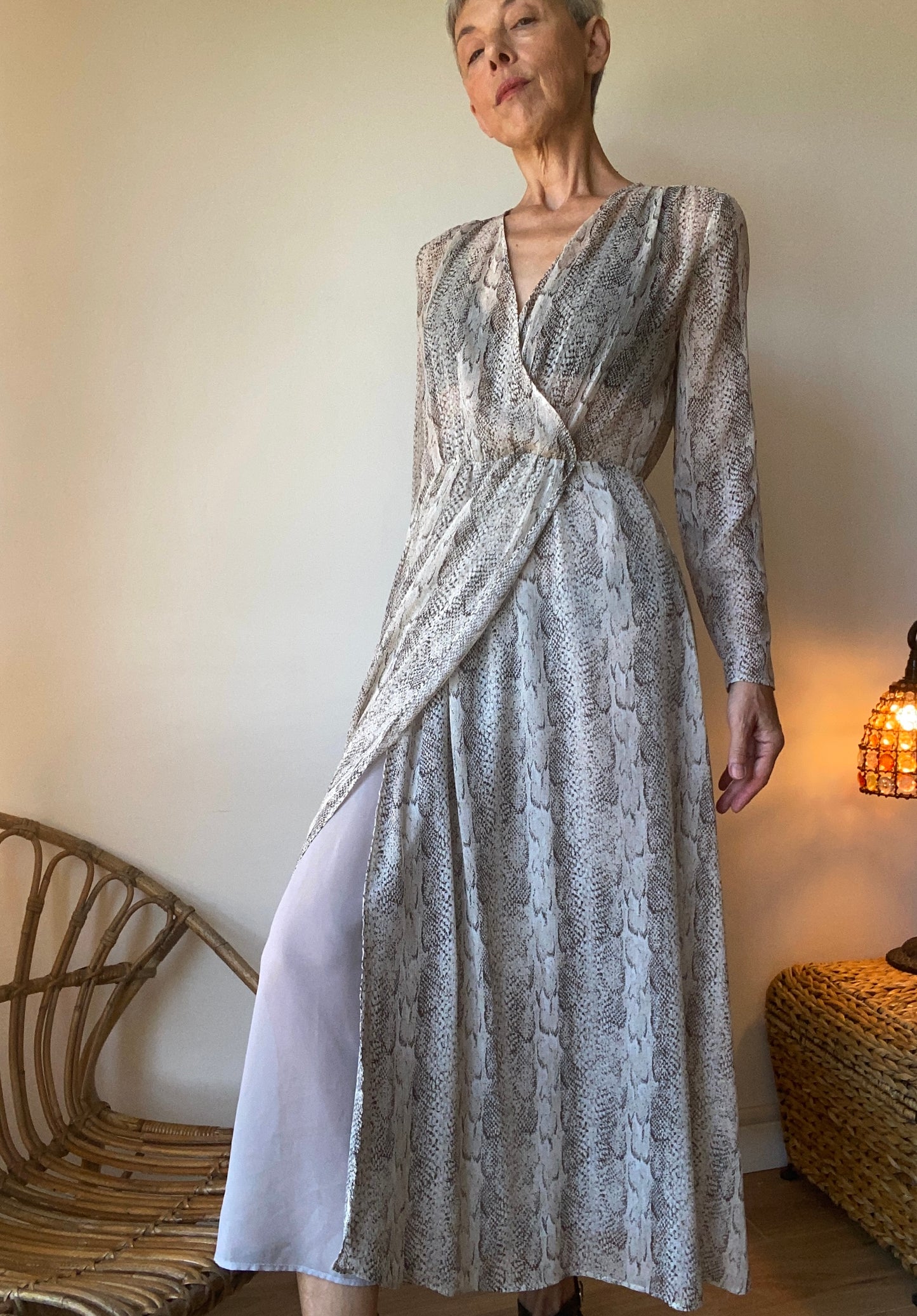 90s robe python 🐍 imprimé maxi longue portefeuille