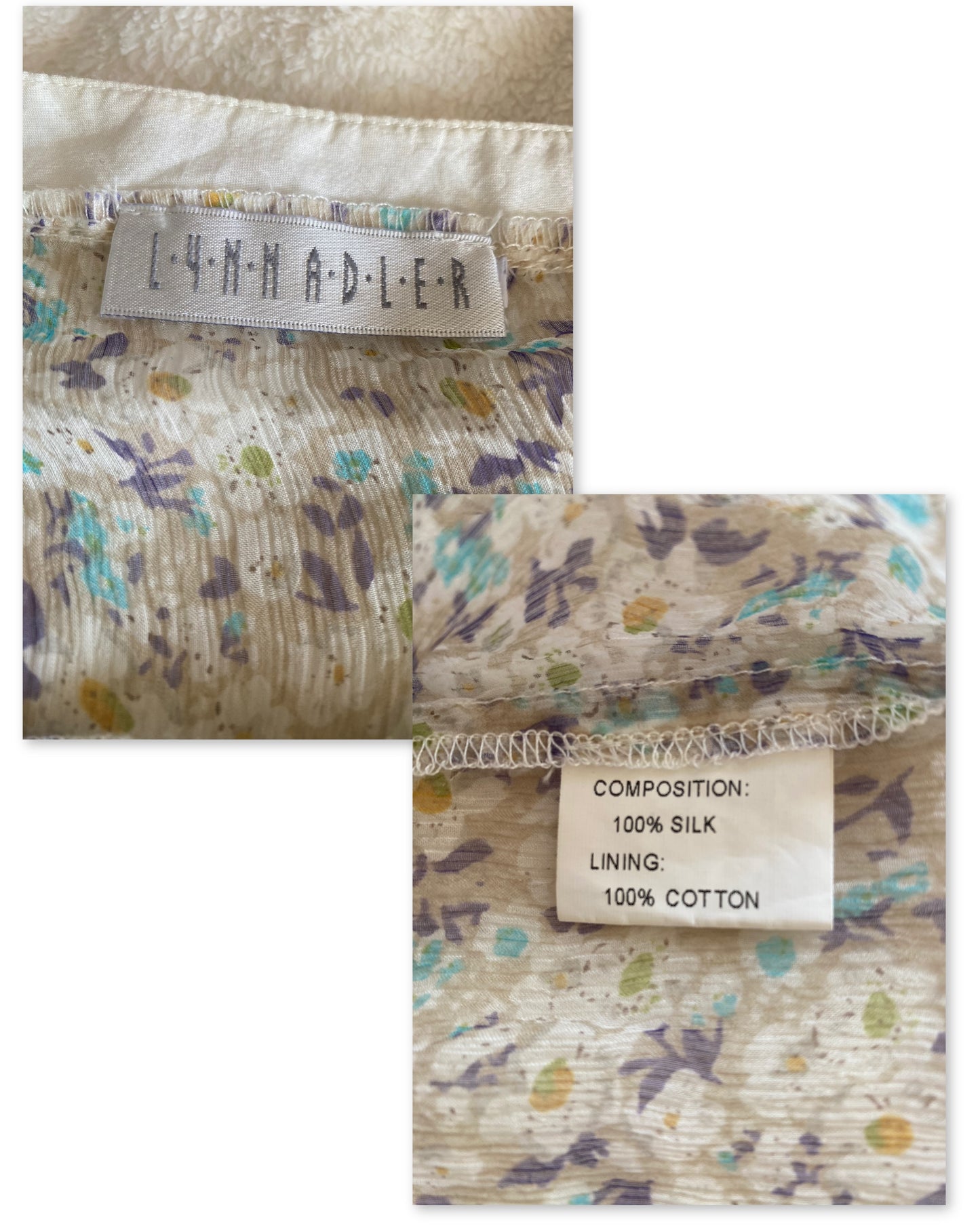 Soie mousseline Délicat top floral liberty