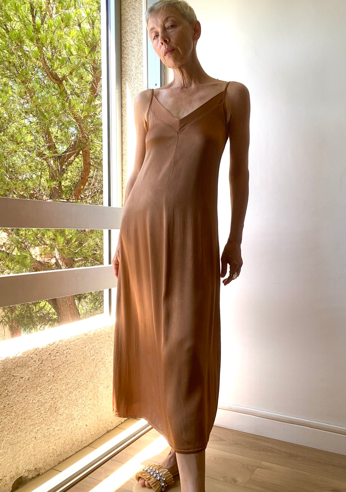 Made in Italie Sublime Robe nuisette en satin de viscose