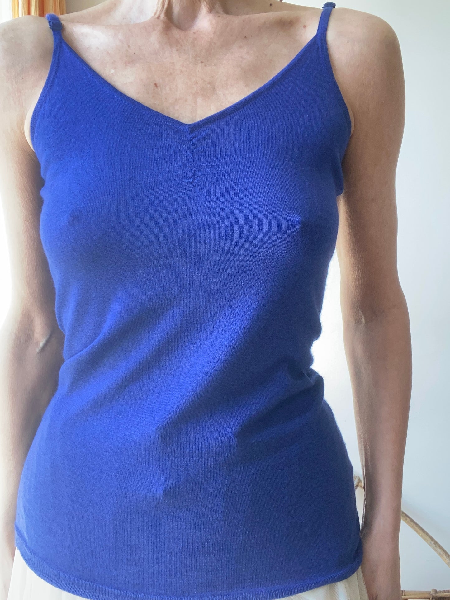 Deep blue Cashmere and Silk Top