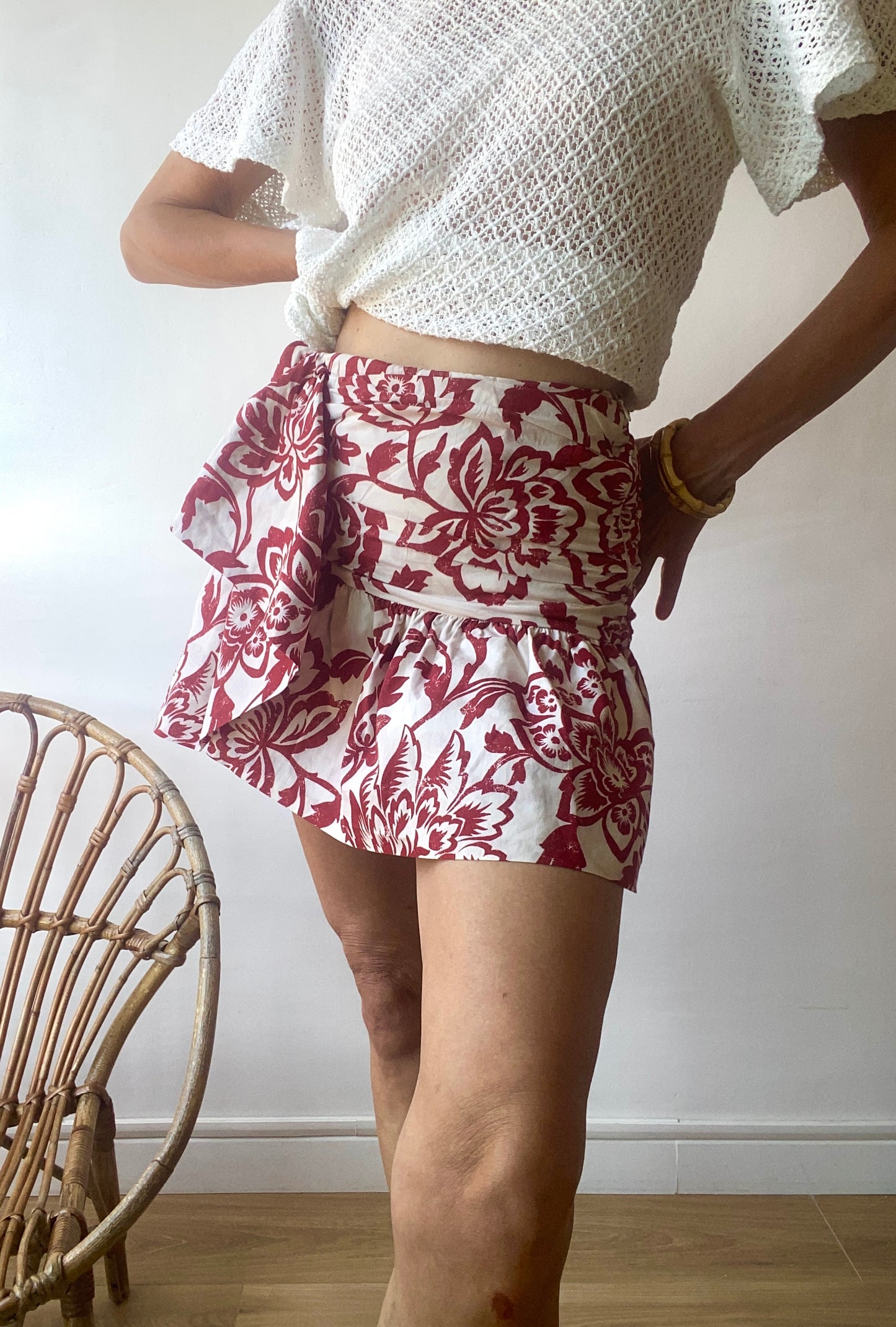 adorable mini jupe hawaïenne florale