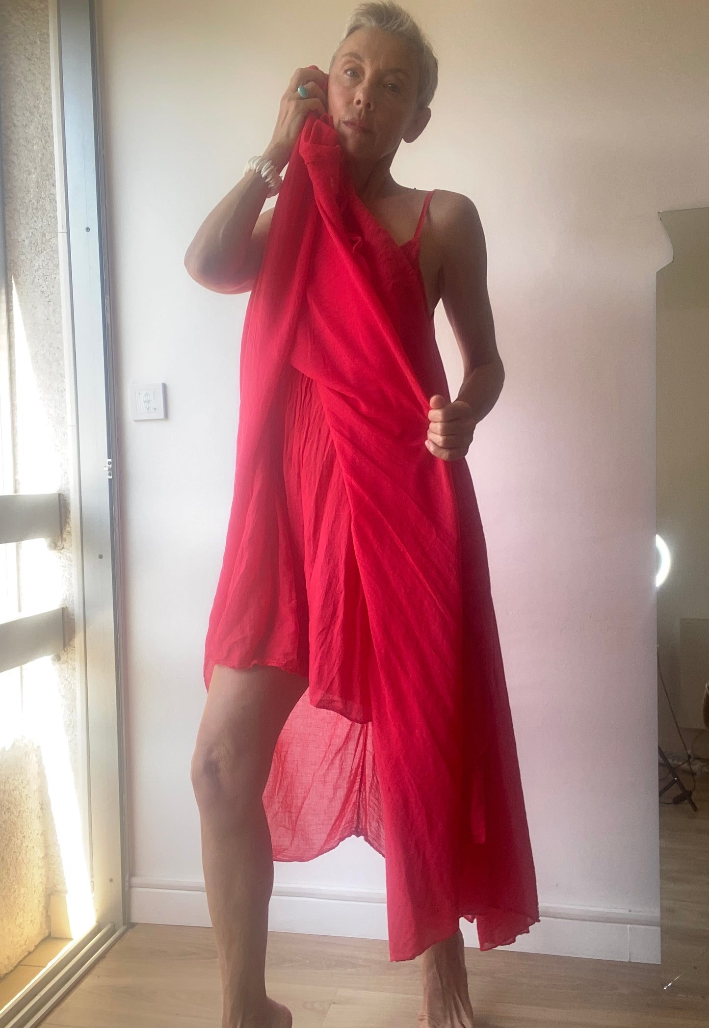 Made in Italie Sublime Robe nuisette en satin de soie mélangé
