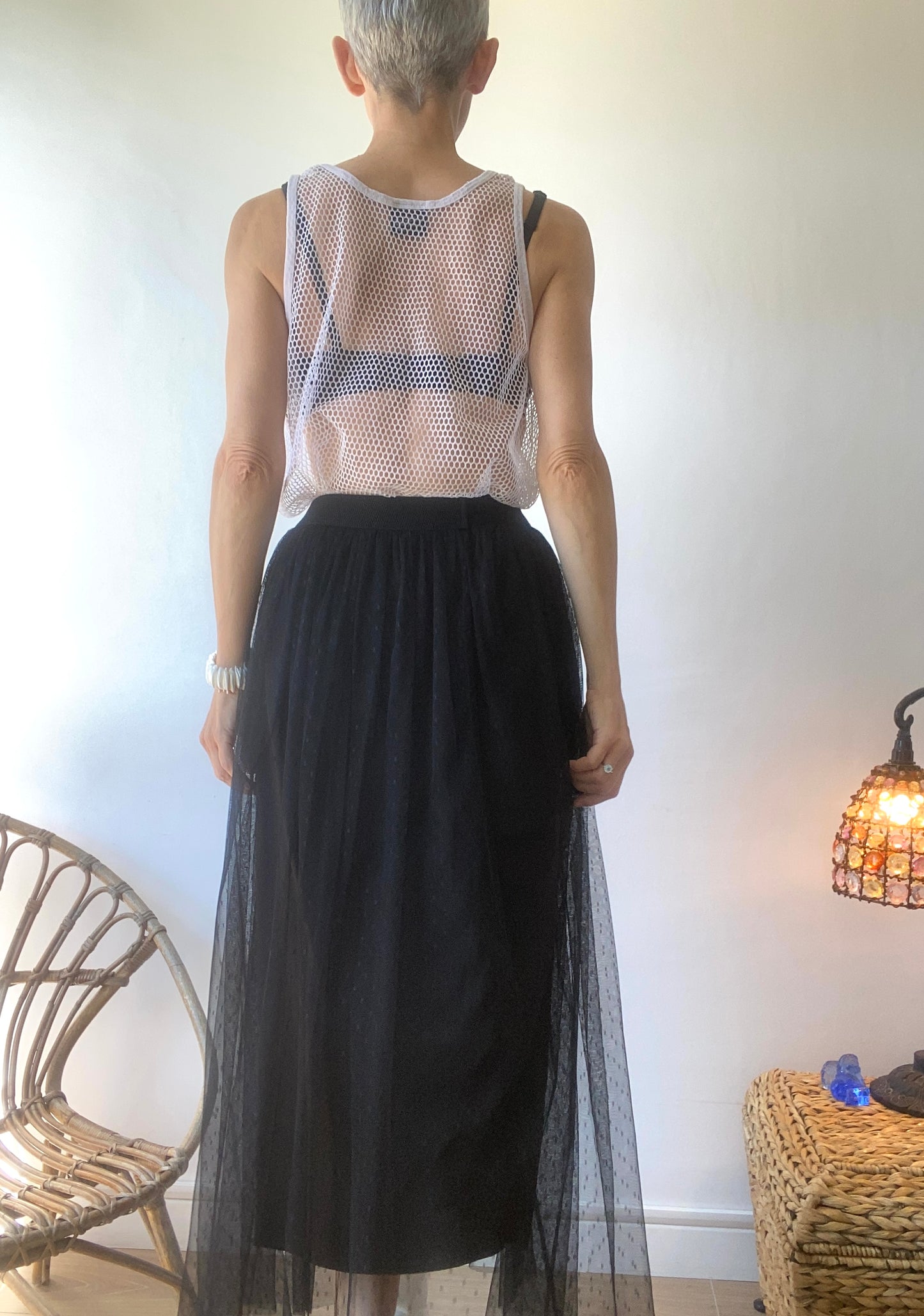 Maxi jupe en tulle plumetis