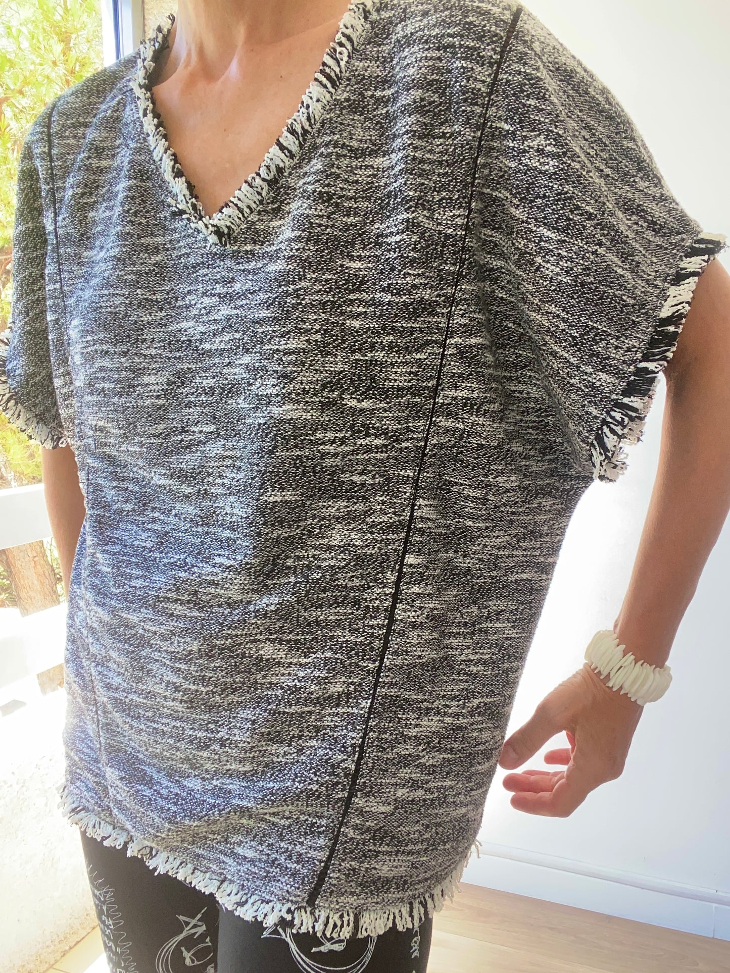 Charming Sweat en maille tissée avec franges