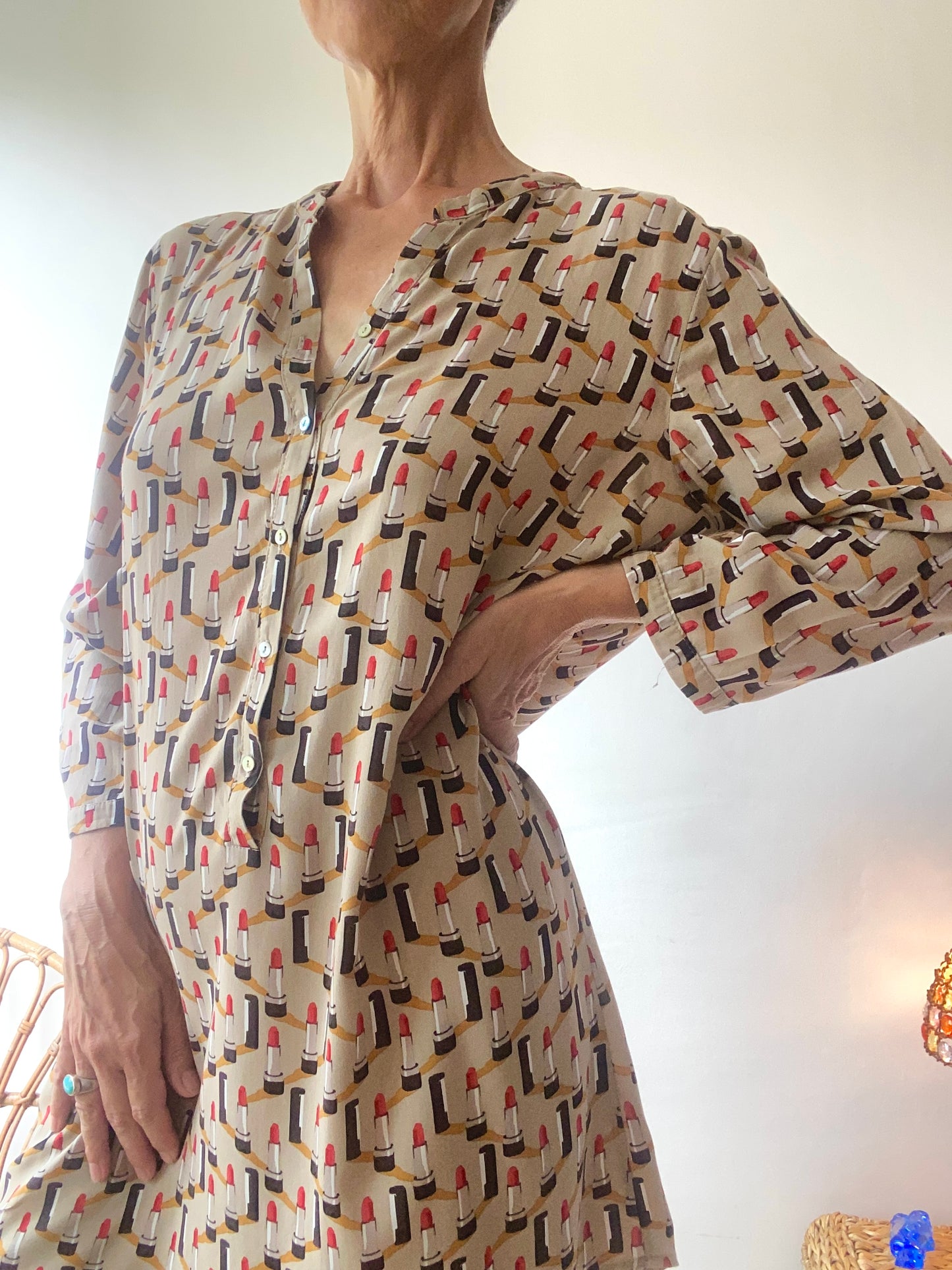 Rouge à lèvres print Mini Robe