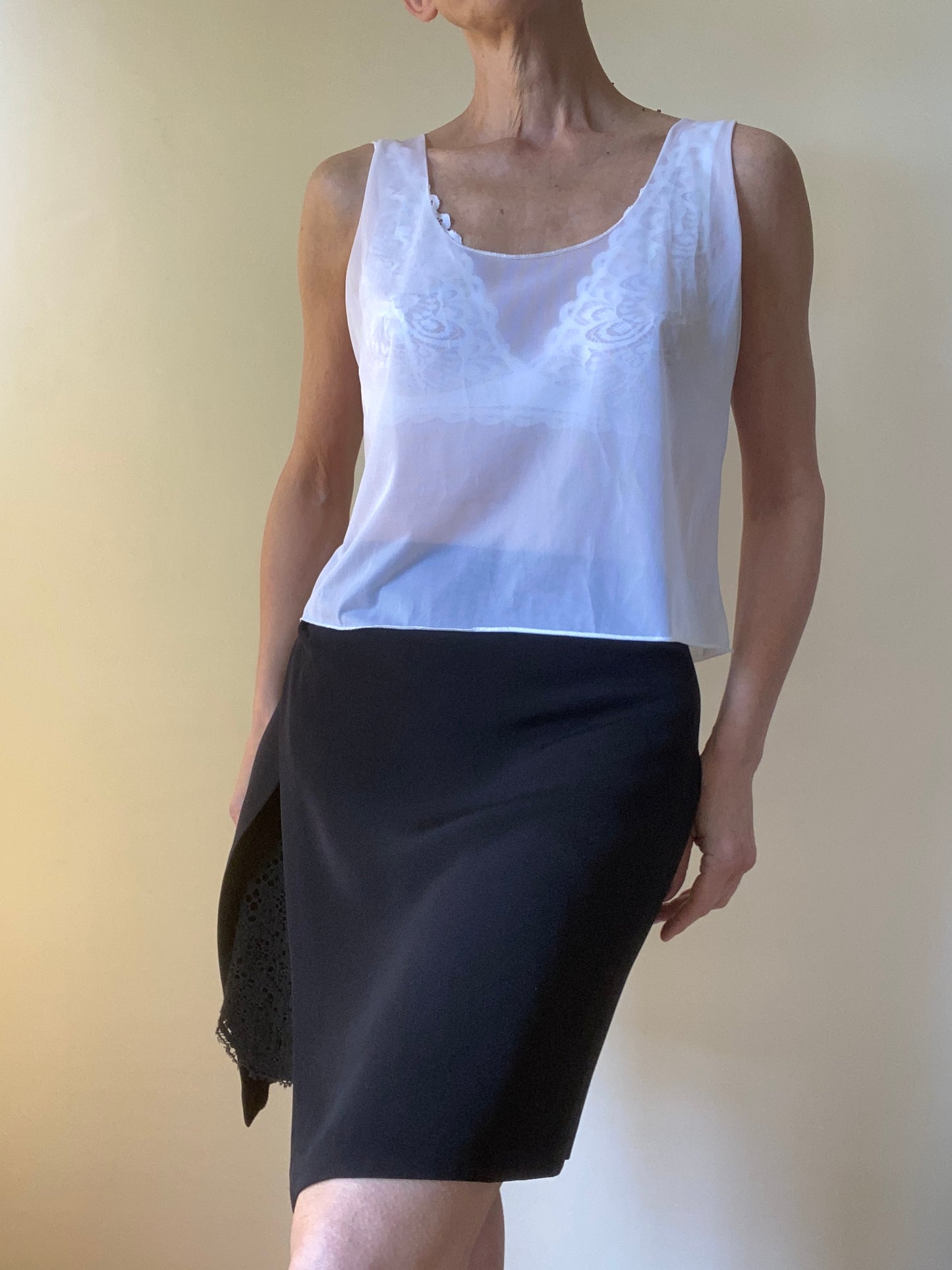 Joli Top en nylon blanc transparent