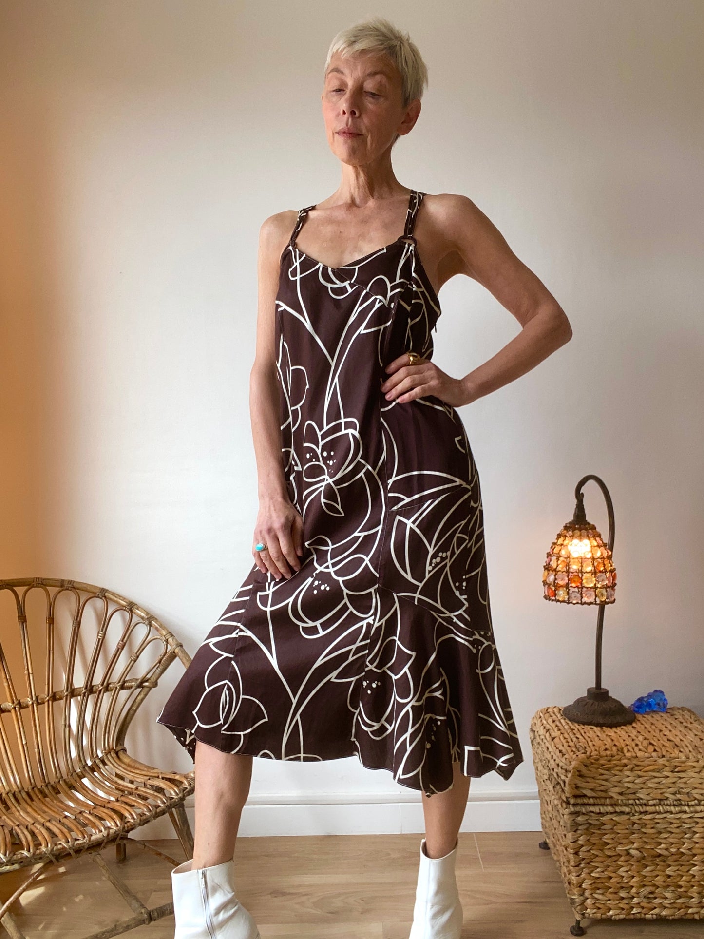 90 élégante robe en coton dos nu made in France