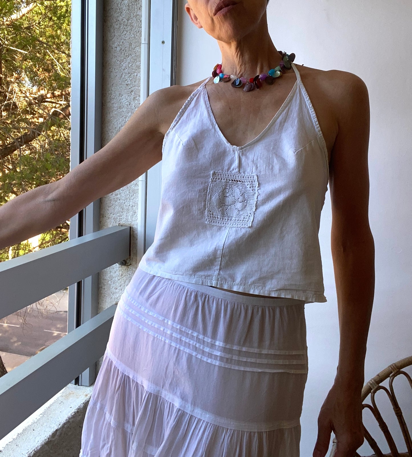 top dos nu en coton et lin
