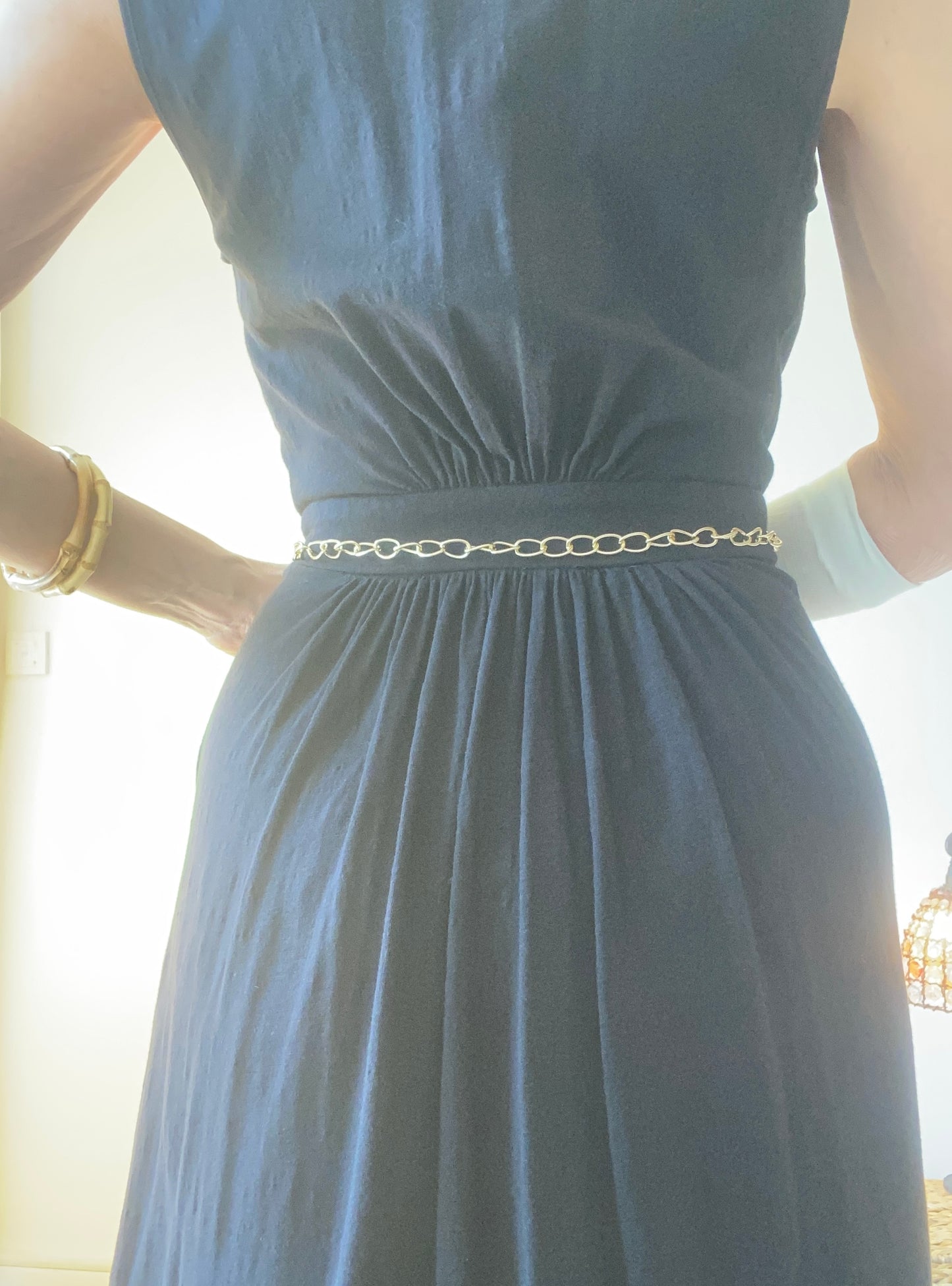 Superbe Ceinture chaîne avec imitation perles