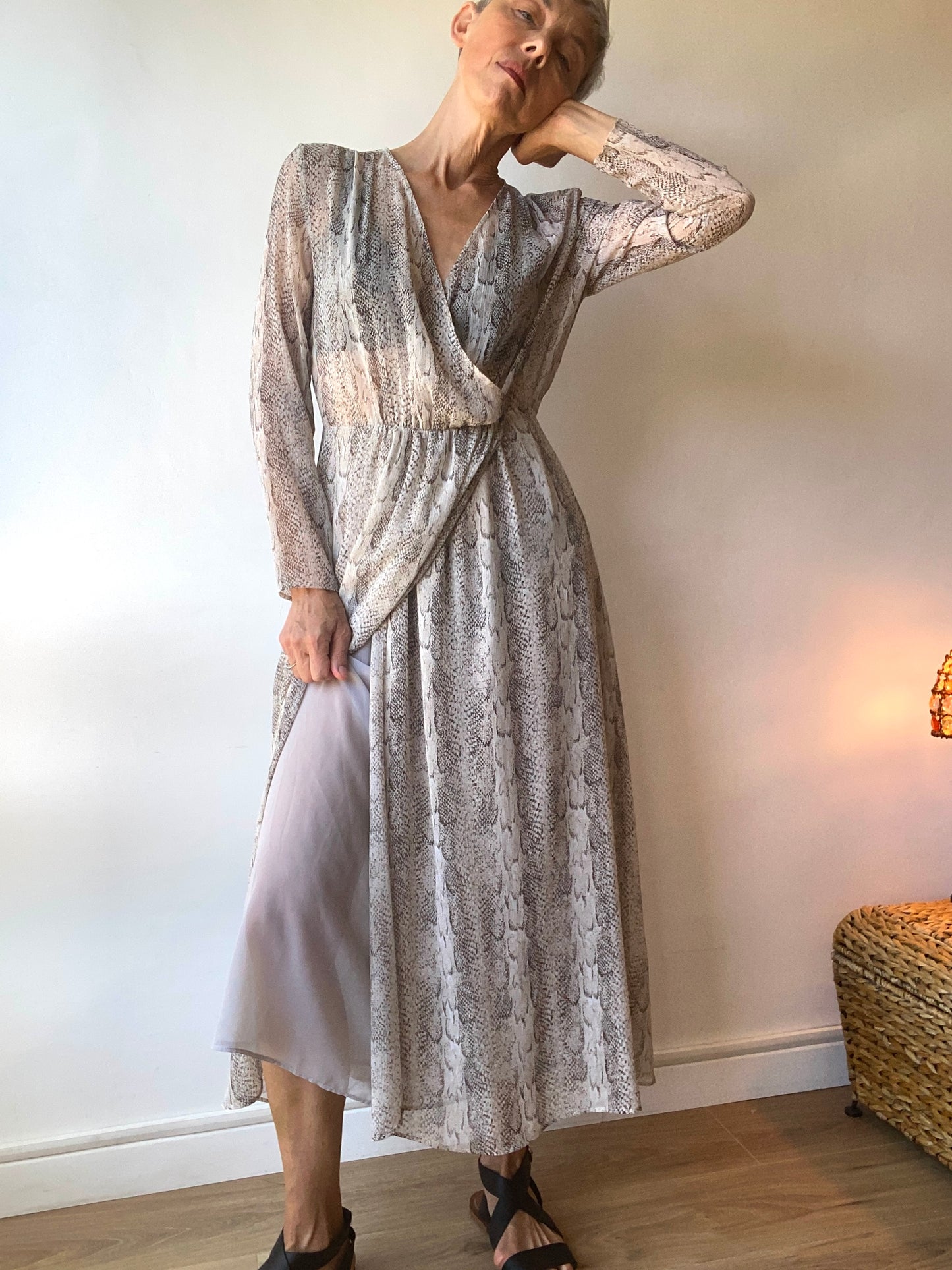 90s robe python 🐍 imprimé maxi longue portefeuille