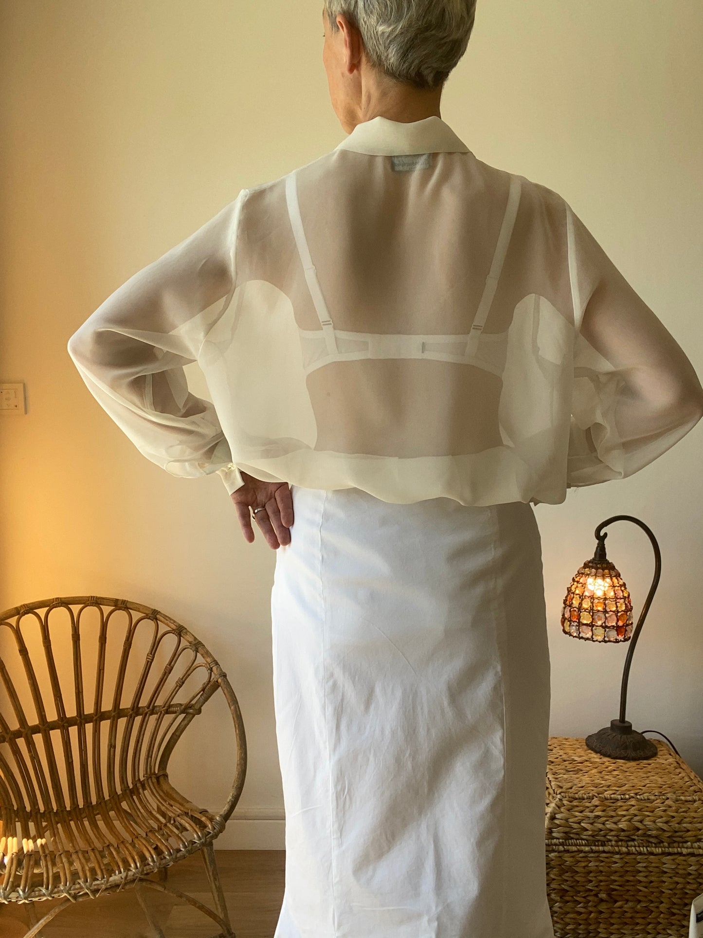 90s Made in France Extraordinaire Chemise oversize transparente