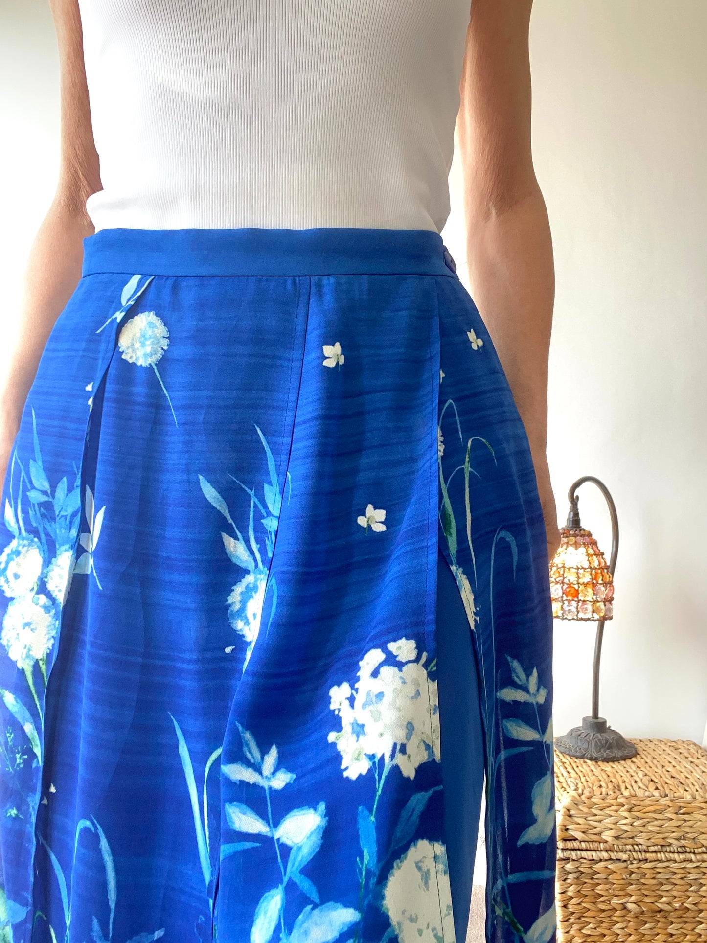 90s Blue dreaming Garden Skirt by French brand since 1889 Weill /M/