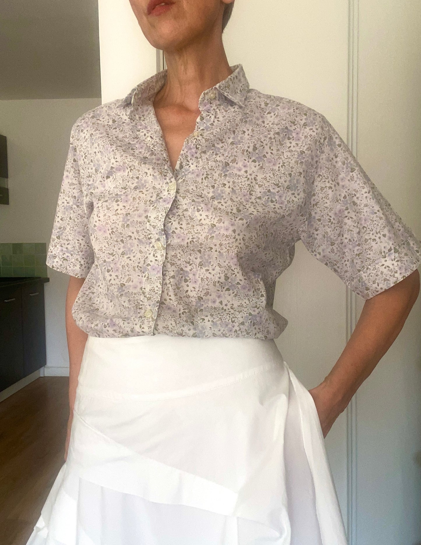 90s Made in France Liberty Chemise en coton adorable