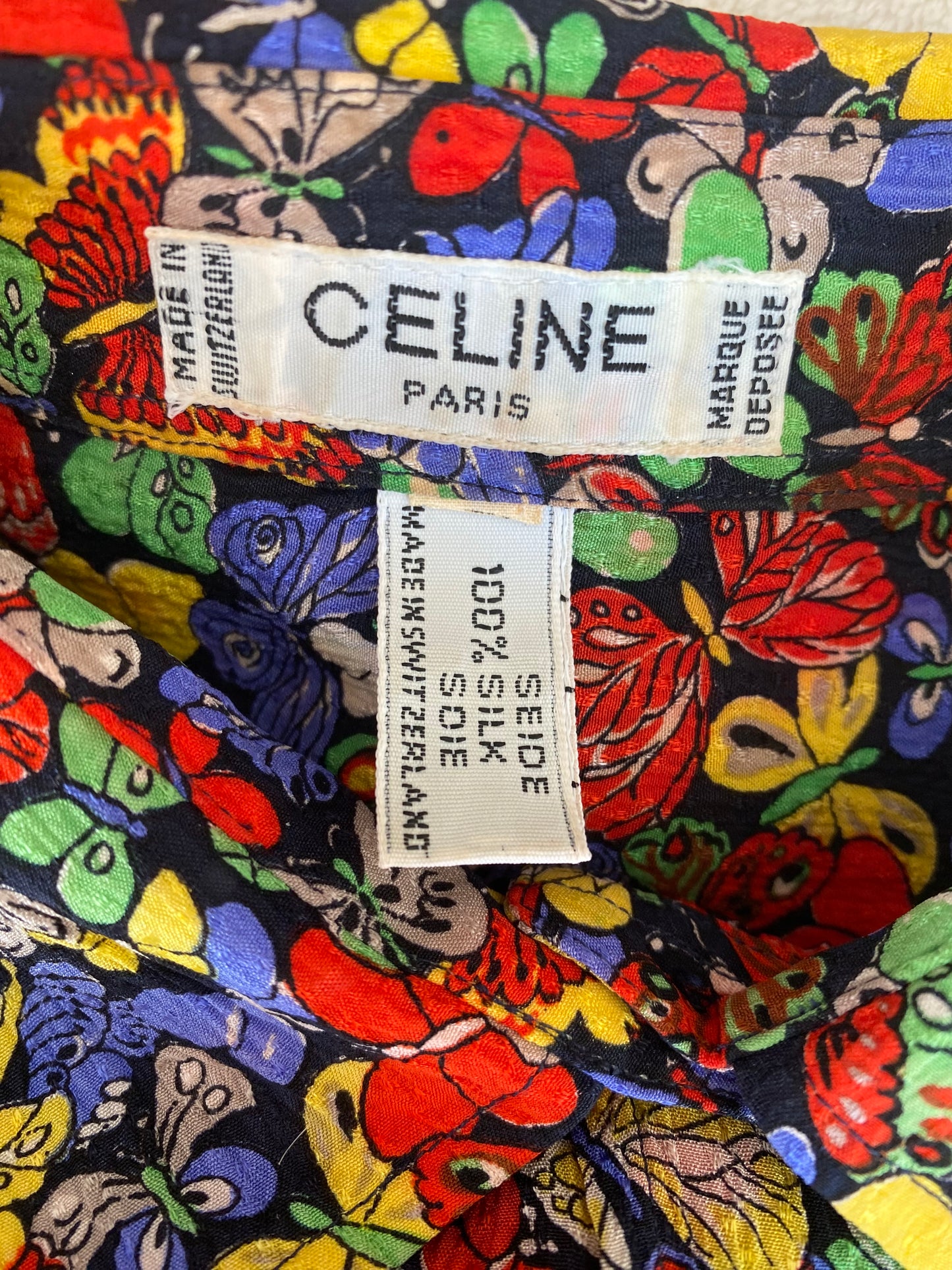 90s Céline Pure silk Marvelous butterflies