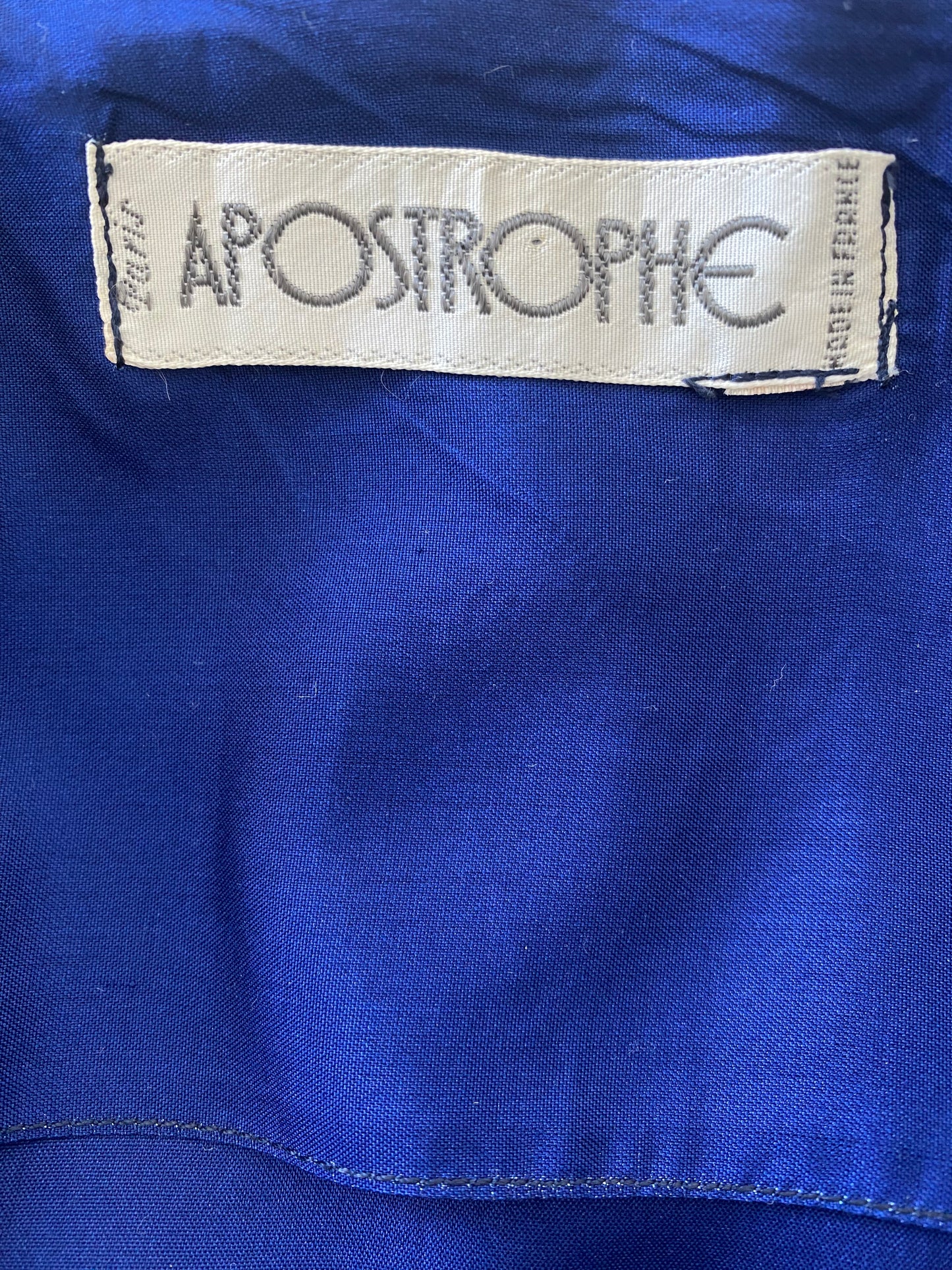 90s Pure silk Indigo blue Made in France