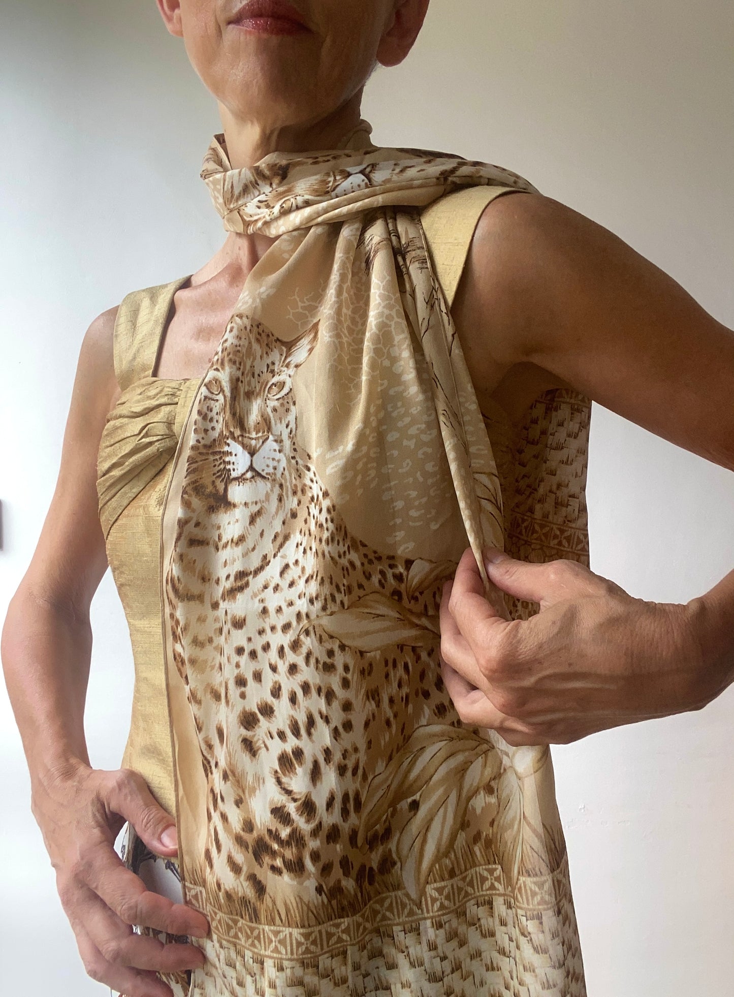 Foulard écharpe en mousseline Imprimé léopard