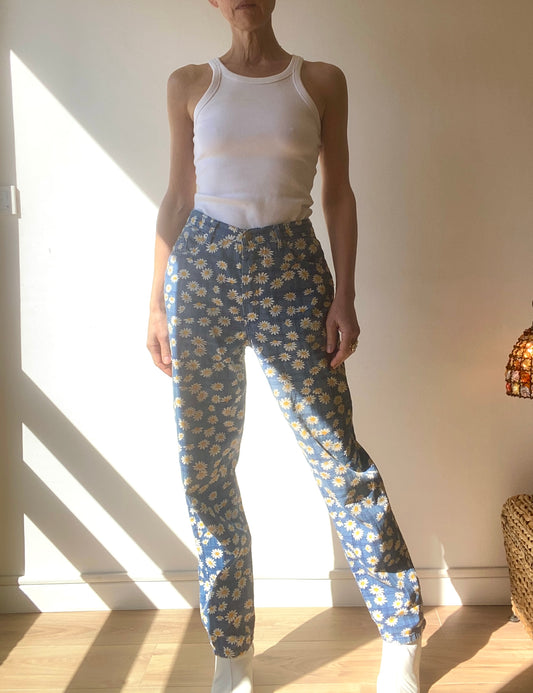 90s Rica Lewis Pants Mom jean Daisies Garden print