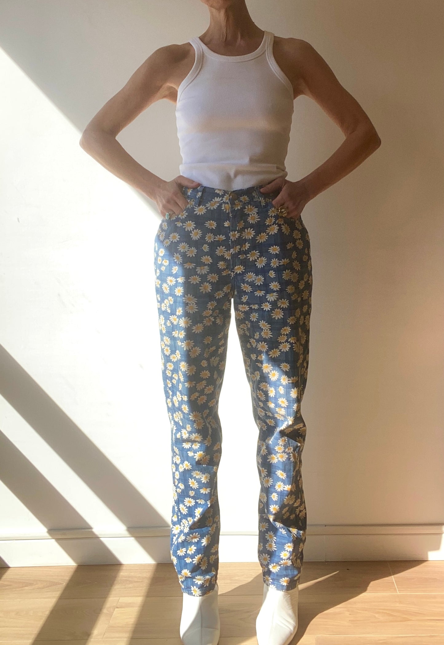 90s Rica Lewis Pants Mom jean Daisies Garden print