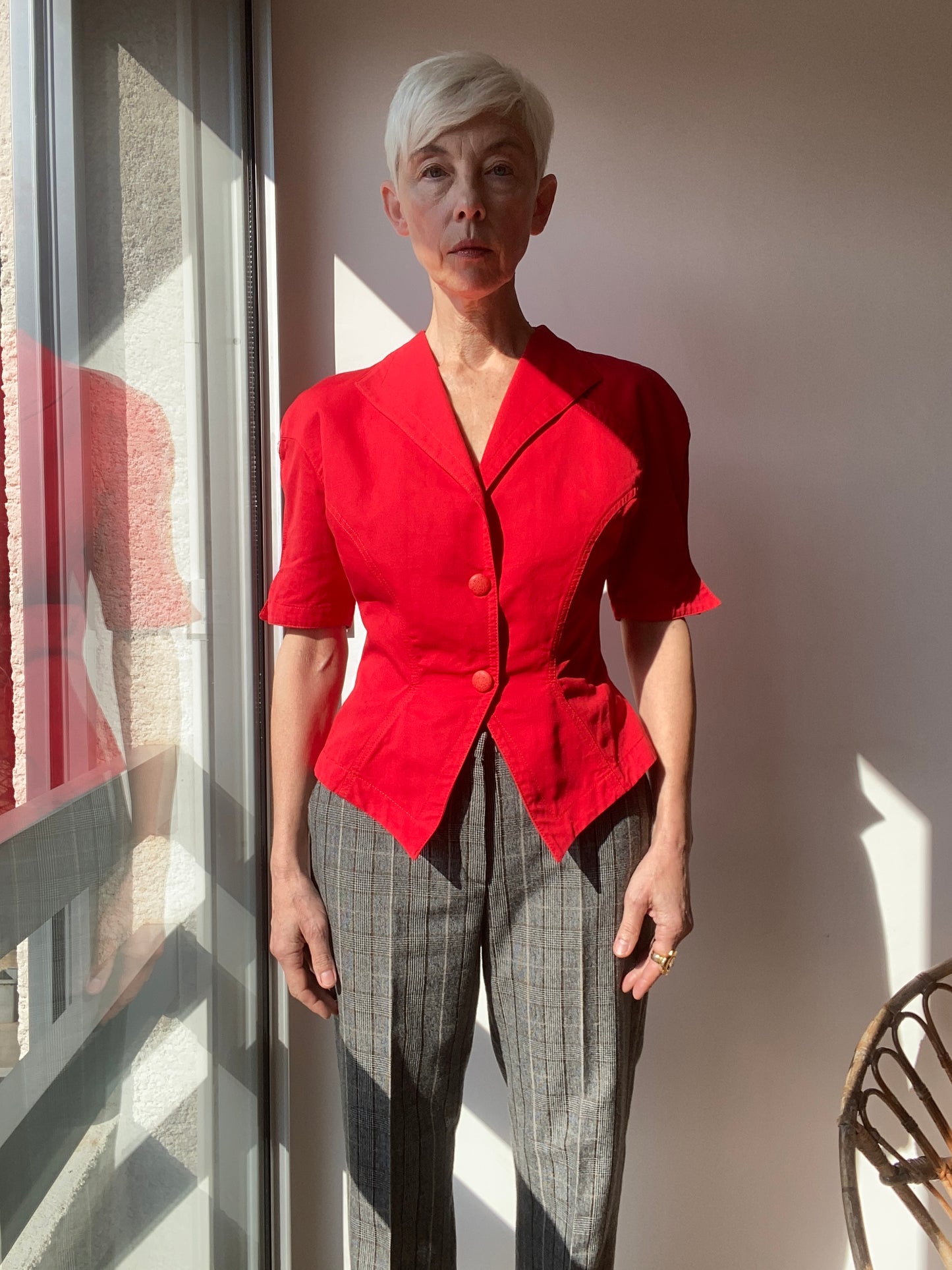 80s Thierry Mugler True red Cotton jacket