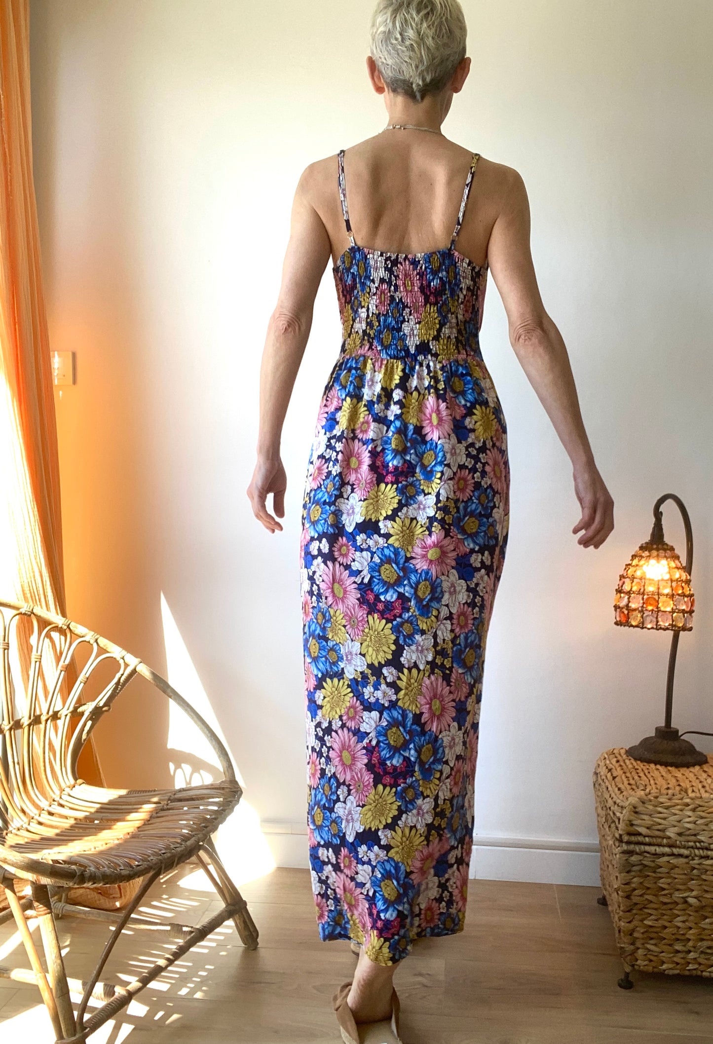 Délicieuse Robe dos nu bohème maxi florale