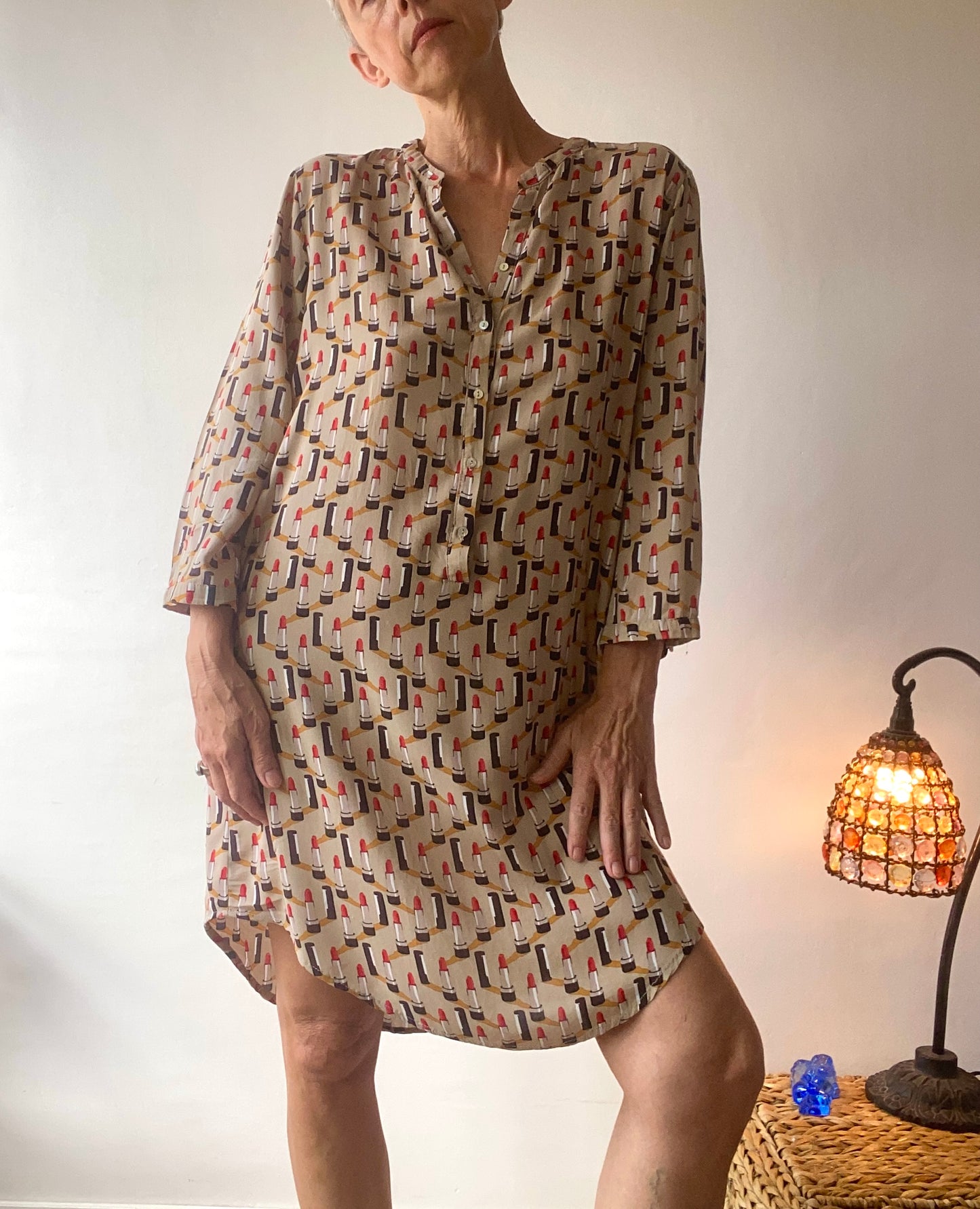 Rouge à lèvres print Mini Robe