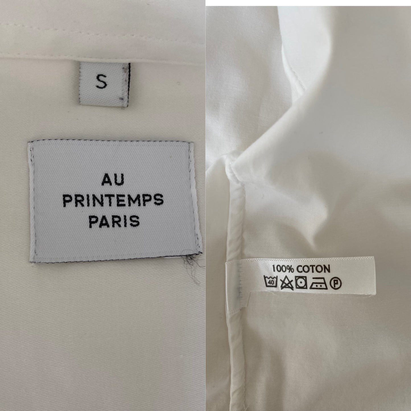 "Au Printemps Paris" French boutique White cotton Shirt