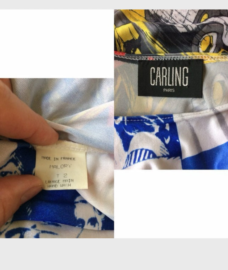 90s Super rare Made in France Mini dress printed with Marvel American comics