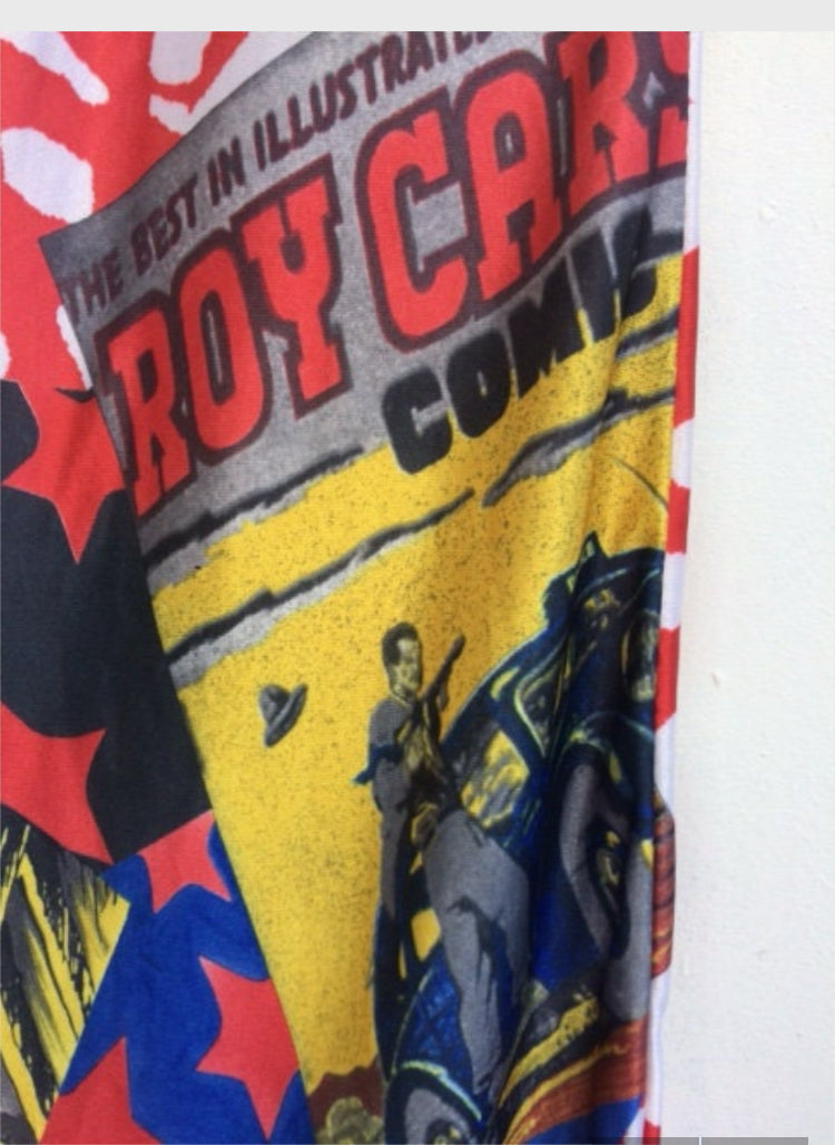 90s Super rare Made in France Mini dress printed with Marvel American comics