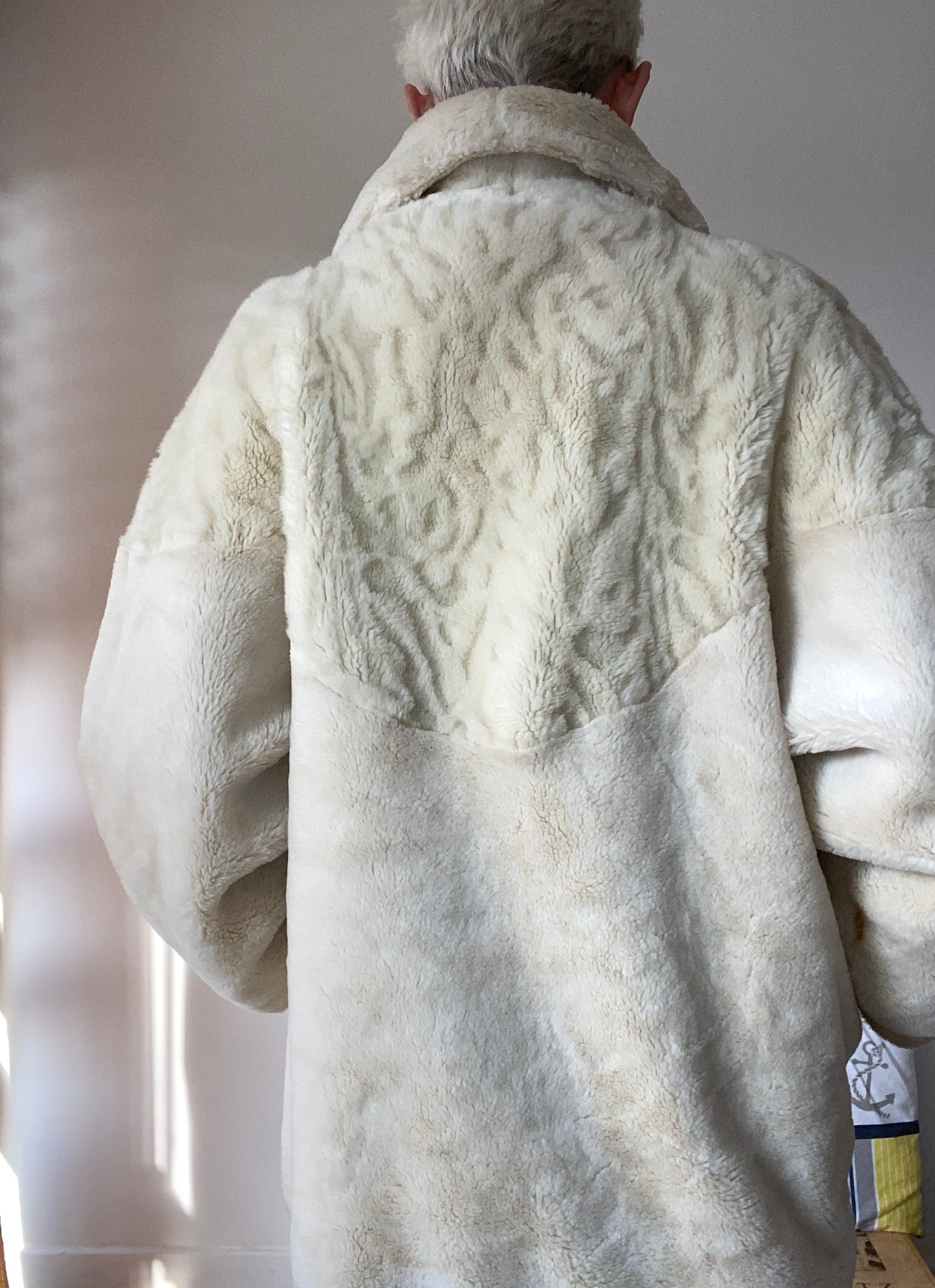 90s White cloud Made in France Faux fur Coat