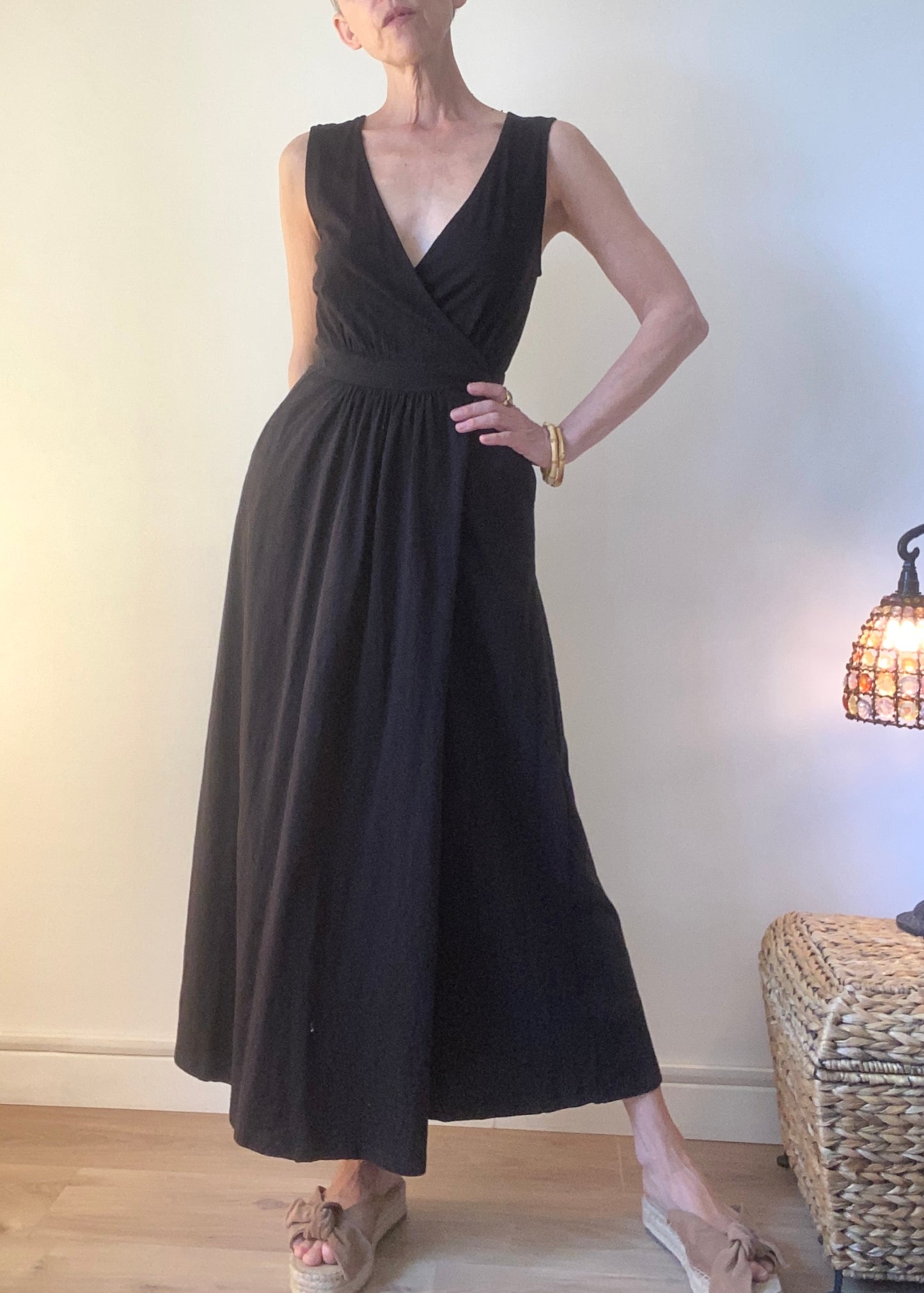 90s Super chic Robe-portefeuille maxi