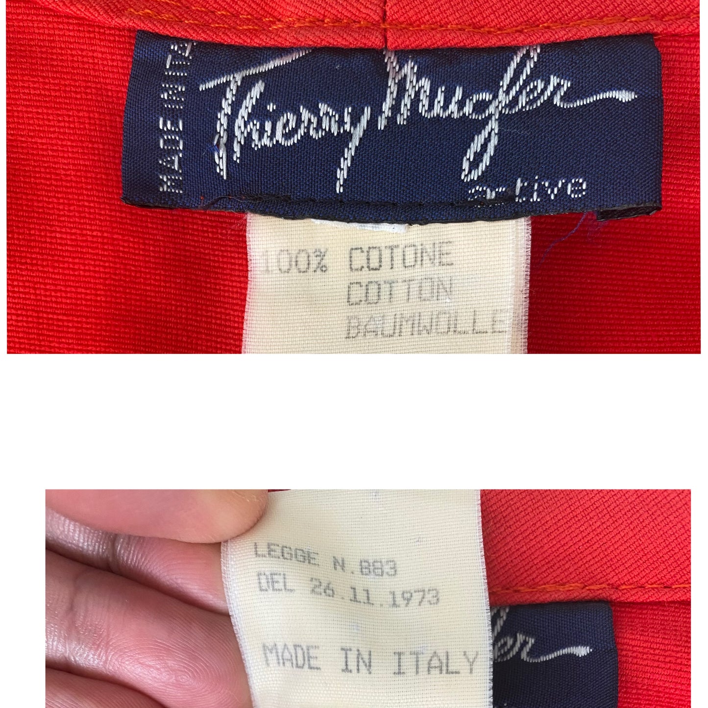 80s Thierry Mugler True red Cotton jacket