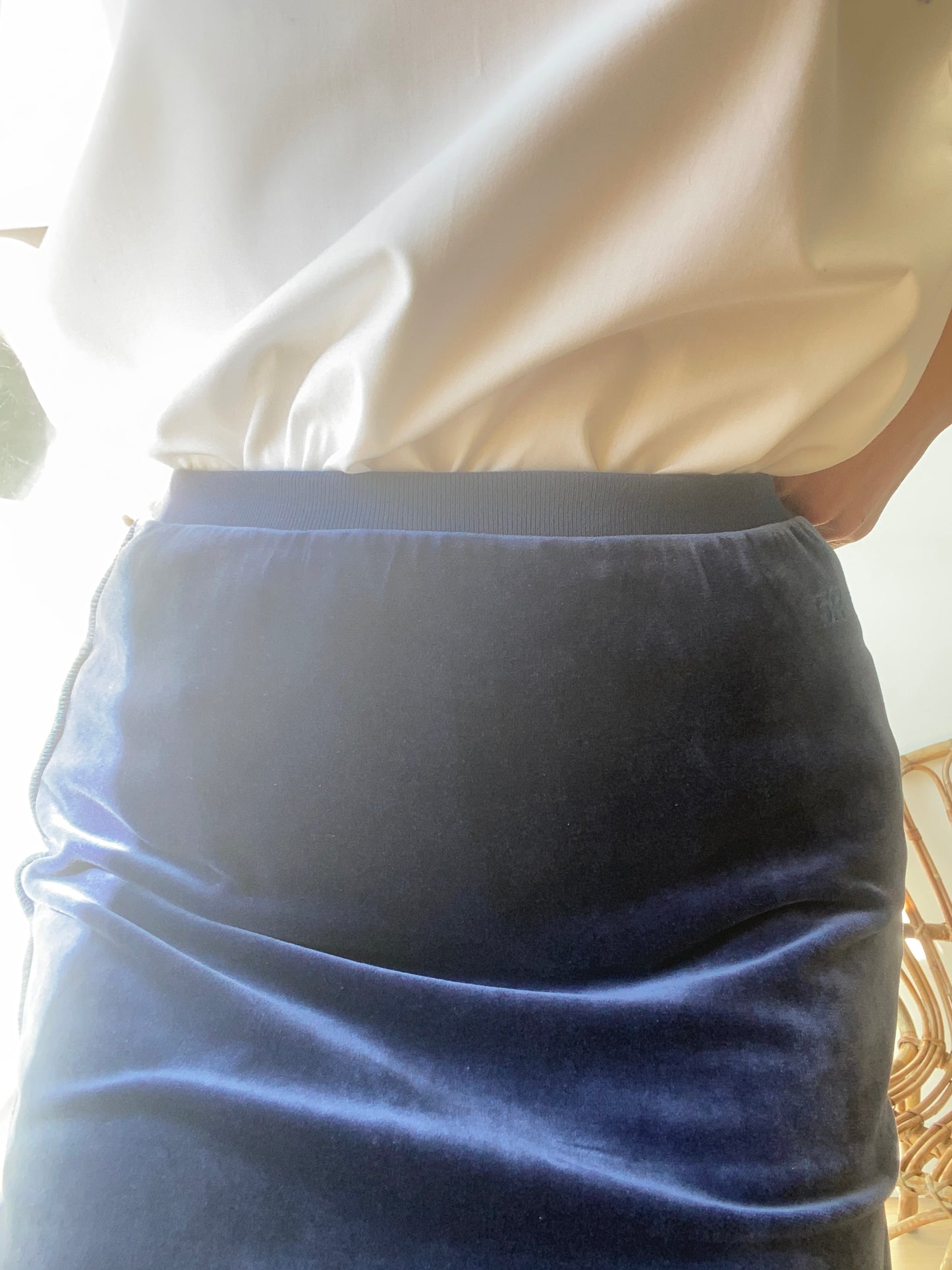 90s Sonia Rykiel Stunning Blue velvet Skirt