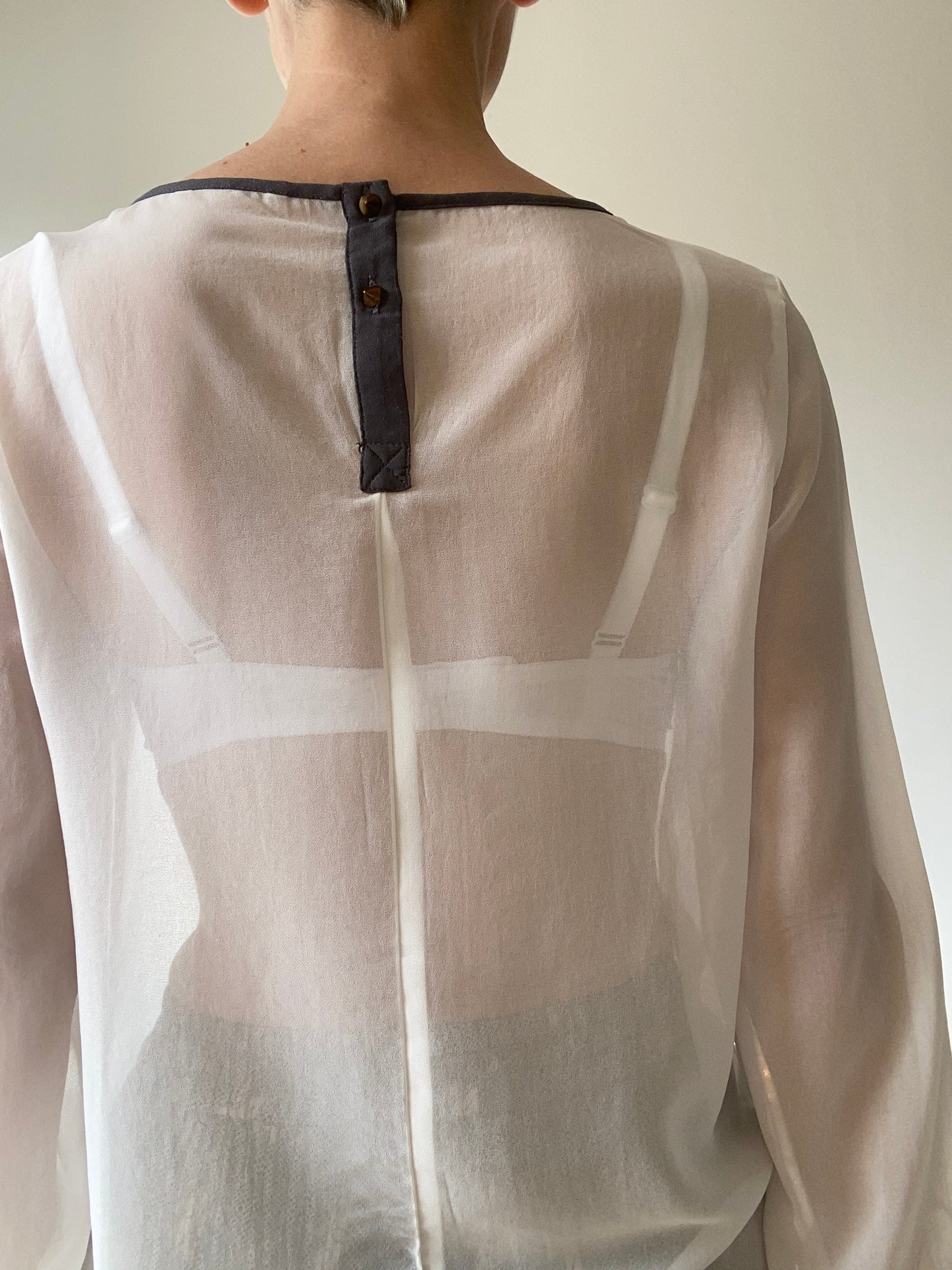 90s transparent pleated lovely blouse