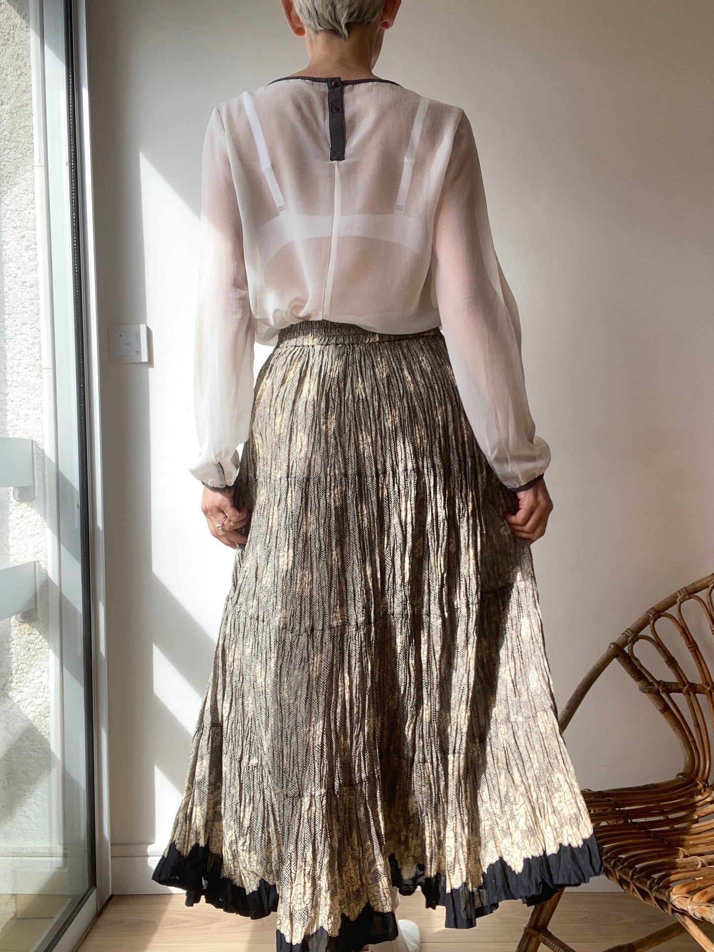 90s Nice Boho cotton maxi Skirt