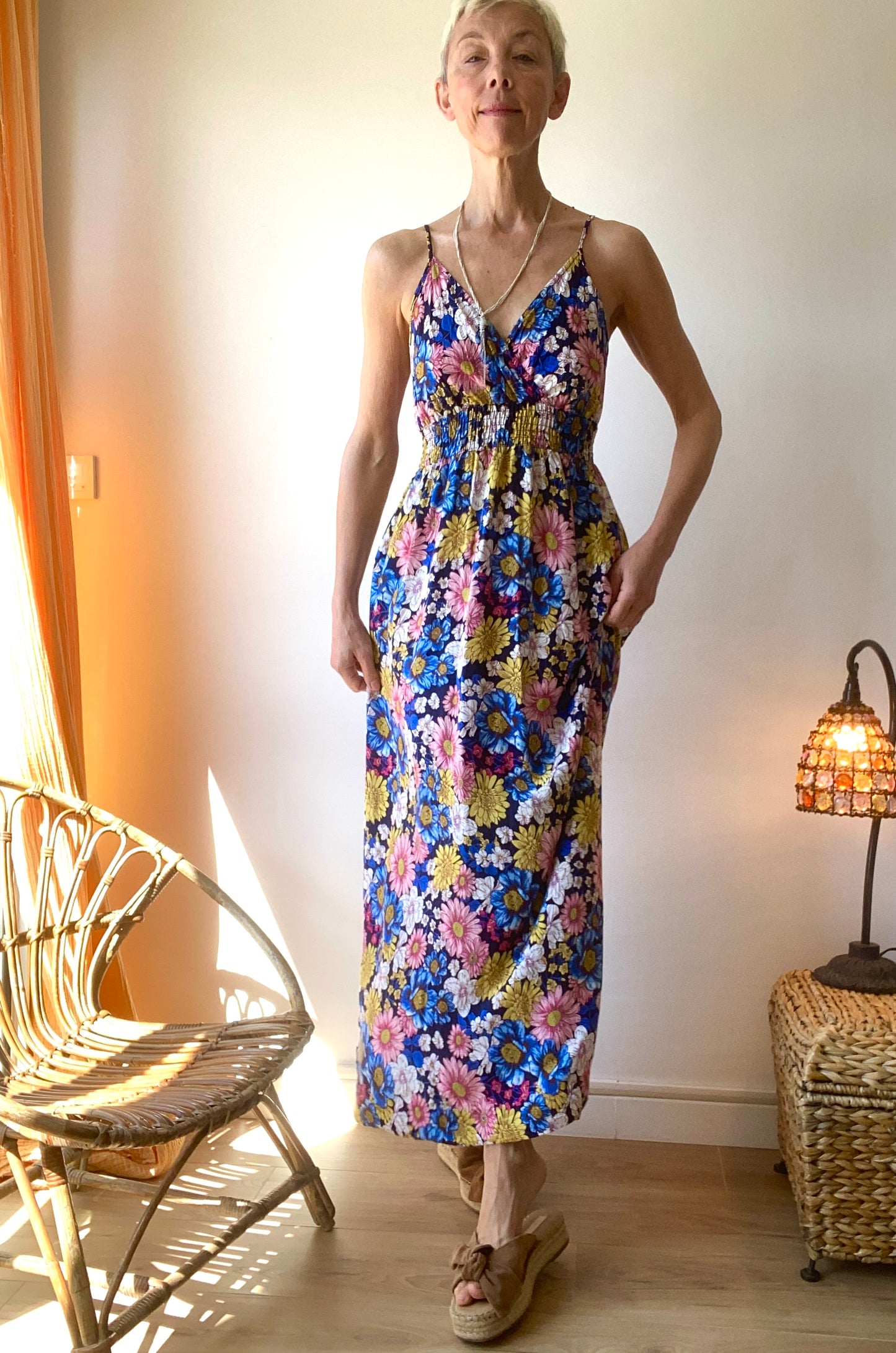 Délicieuse Robe dos nu bohème maxi florale