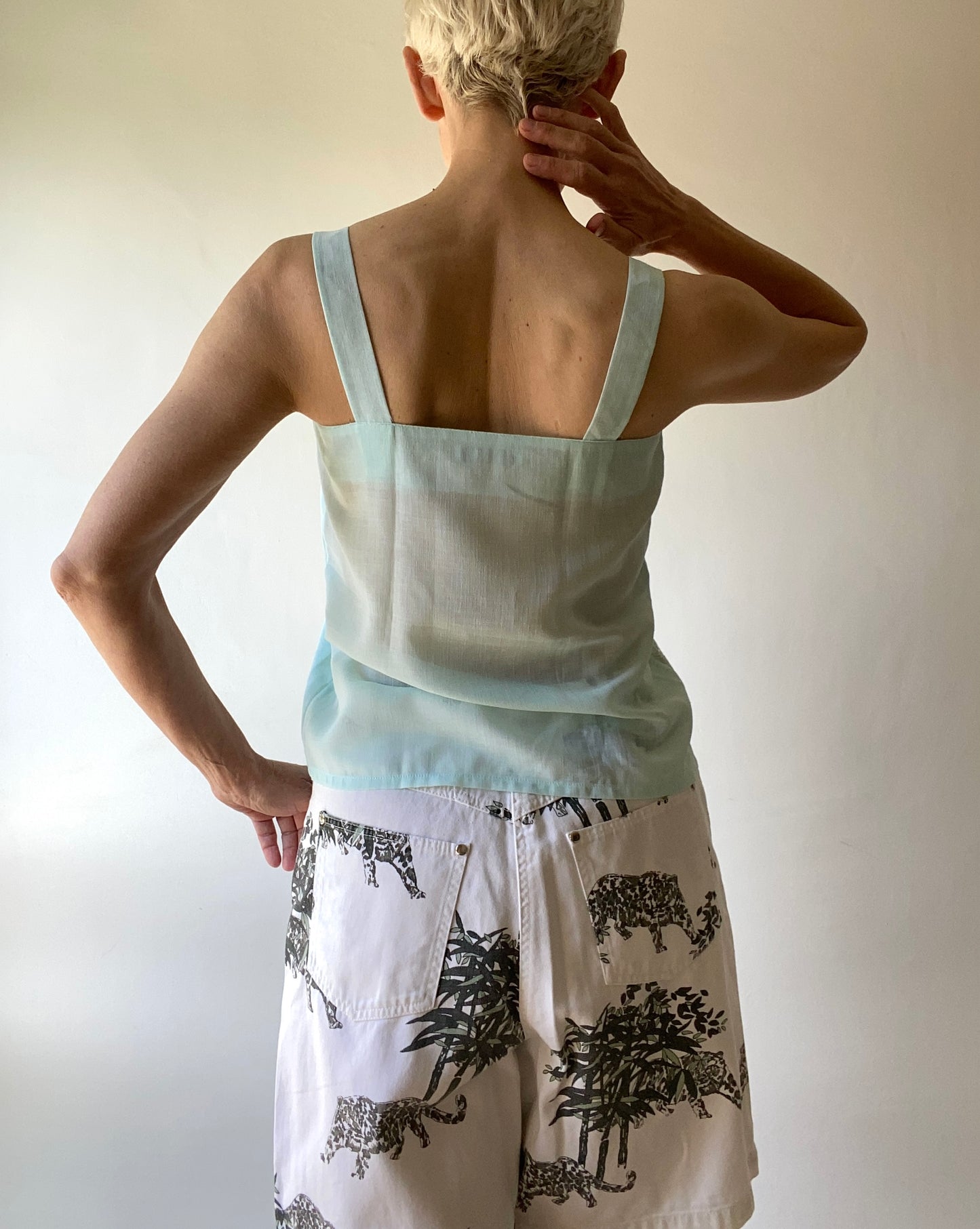 70s Baby Blue Top Made in France