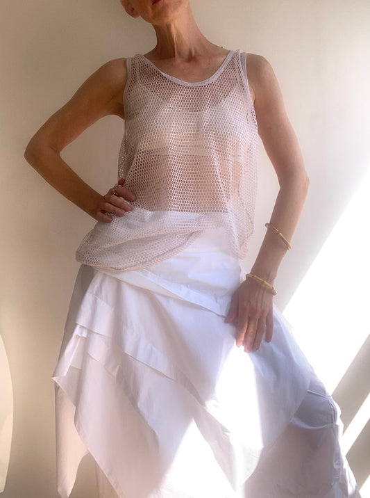 Superbe filet de pêche Top débardeur en coton transparent maille unisexe