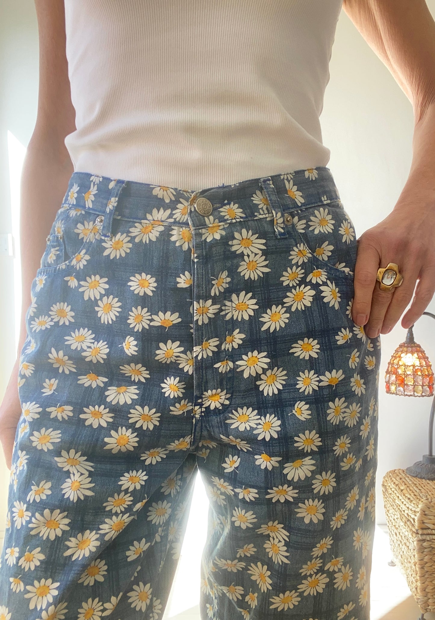 90s Rica Lewis Pants Mom jean Daisies Garden print