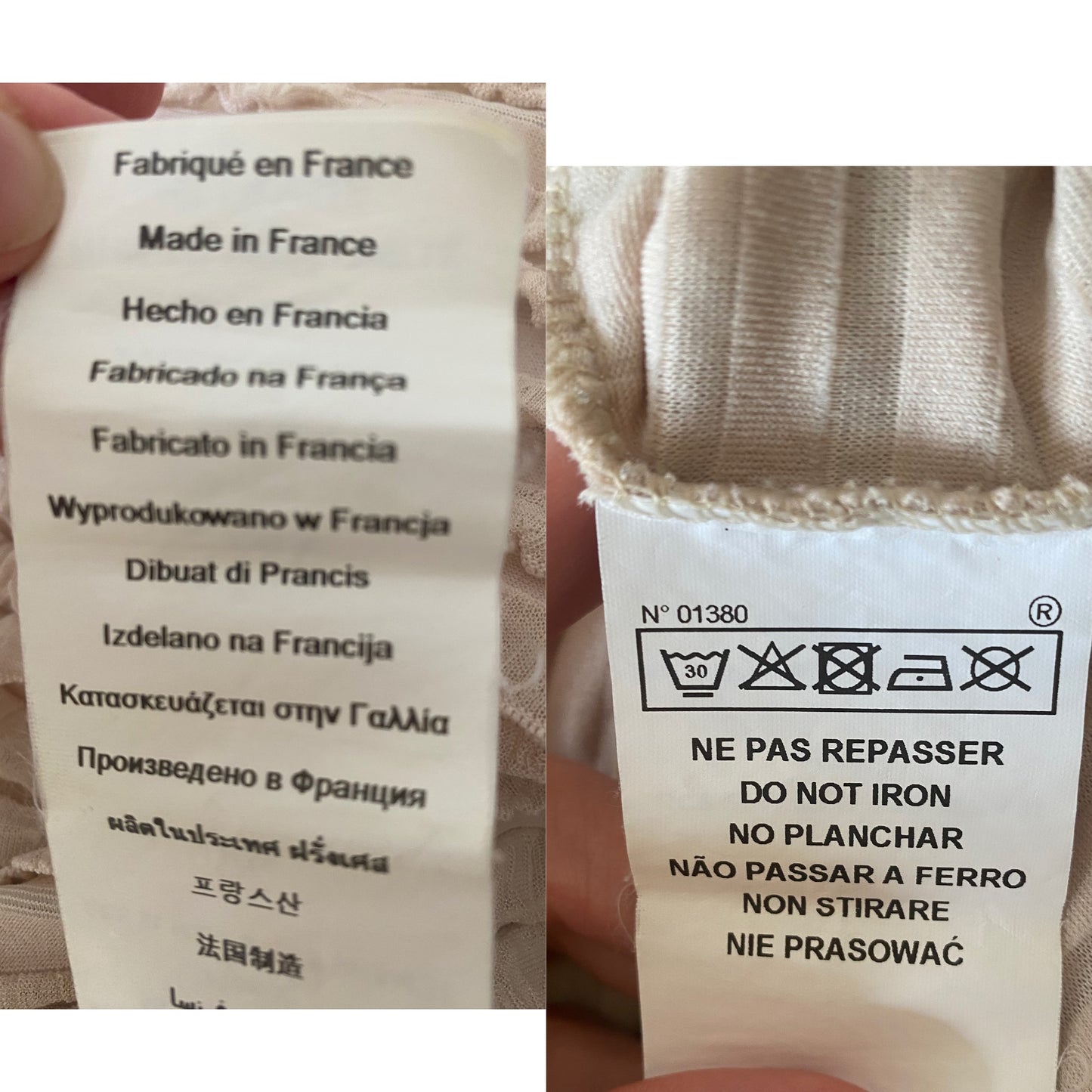 Made in France Superbe Top avec mini-volants Fleur de rose dentelle et perles
