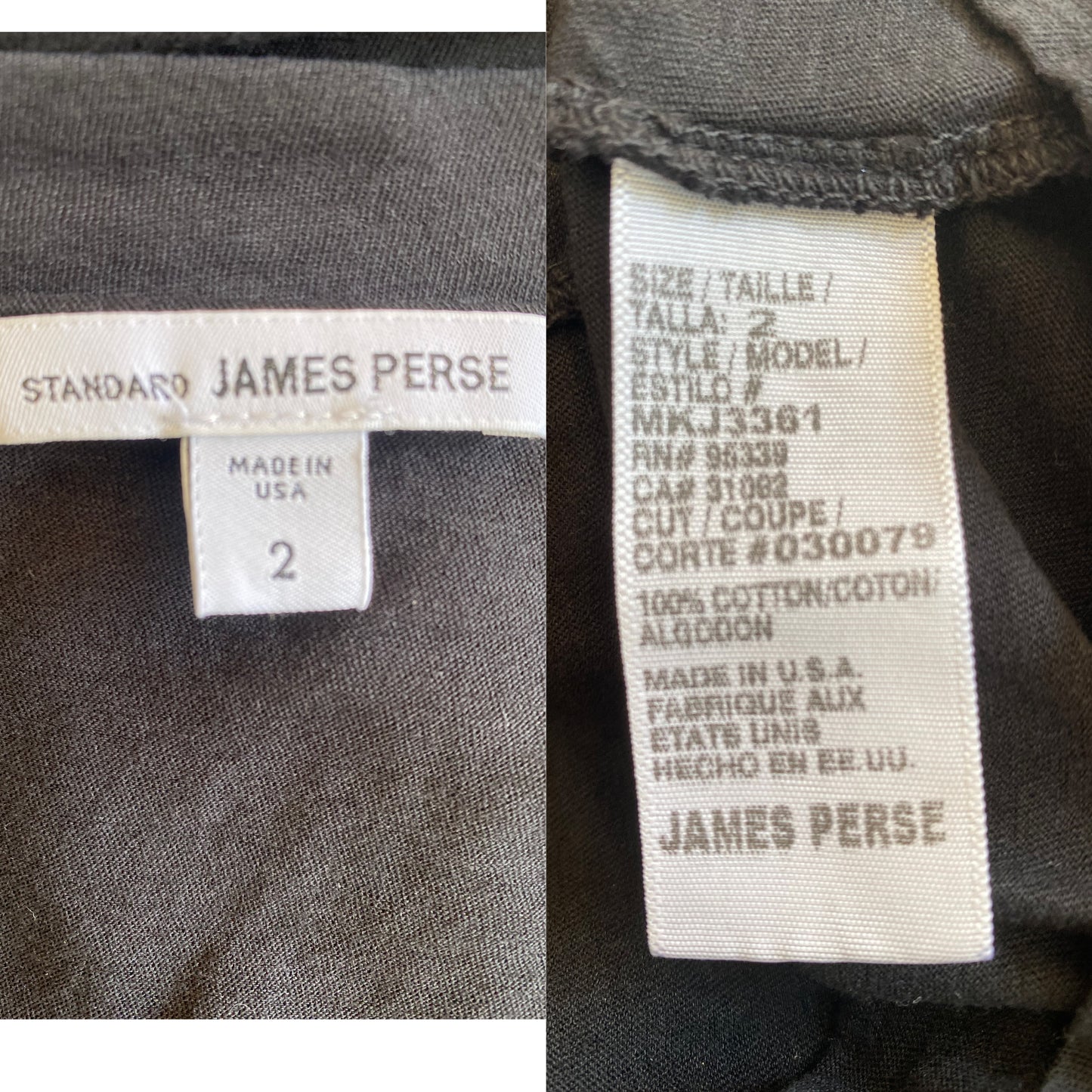 James Perse made in USA Top en coton unisexe