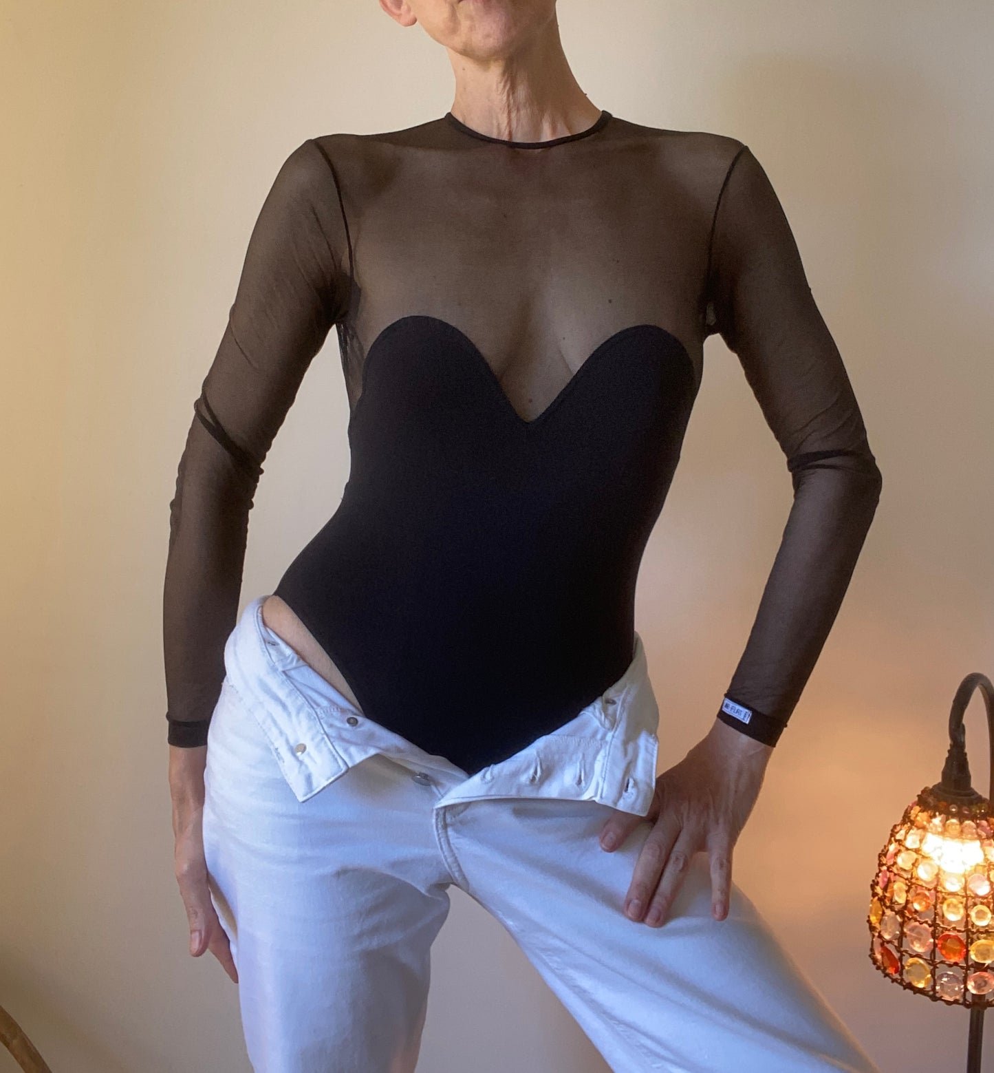 90s marque française de lingerie de luxe "Anti-flirt" Body made in France