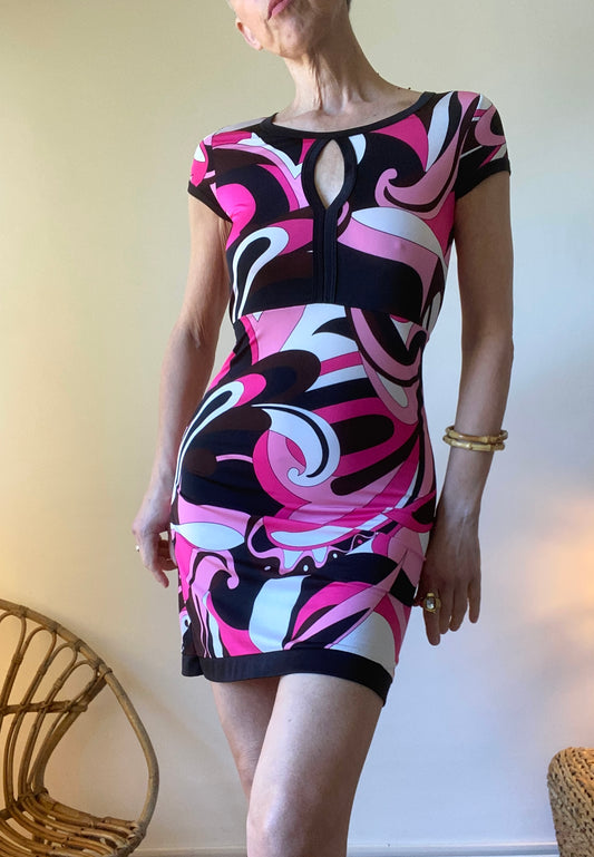 90s made in France Belle mini robe Psychedelic