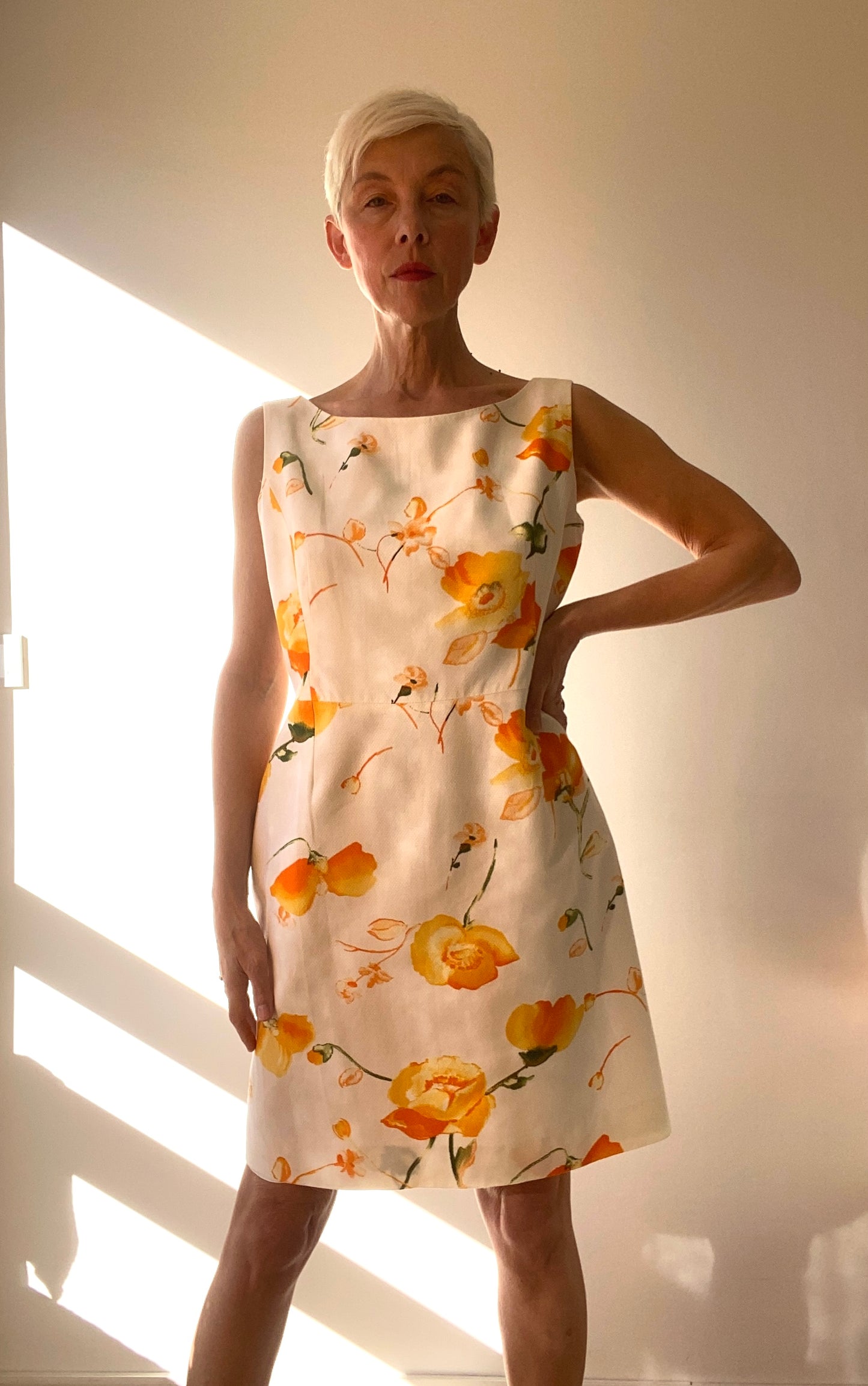 90s Guy Laroche Aquarelle Garden Mini Dress